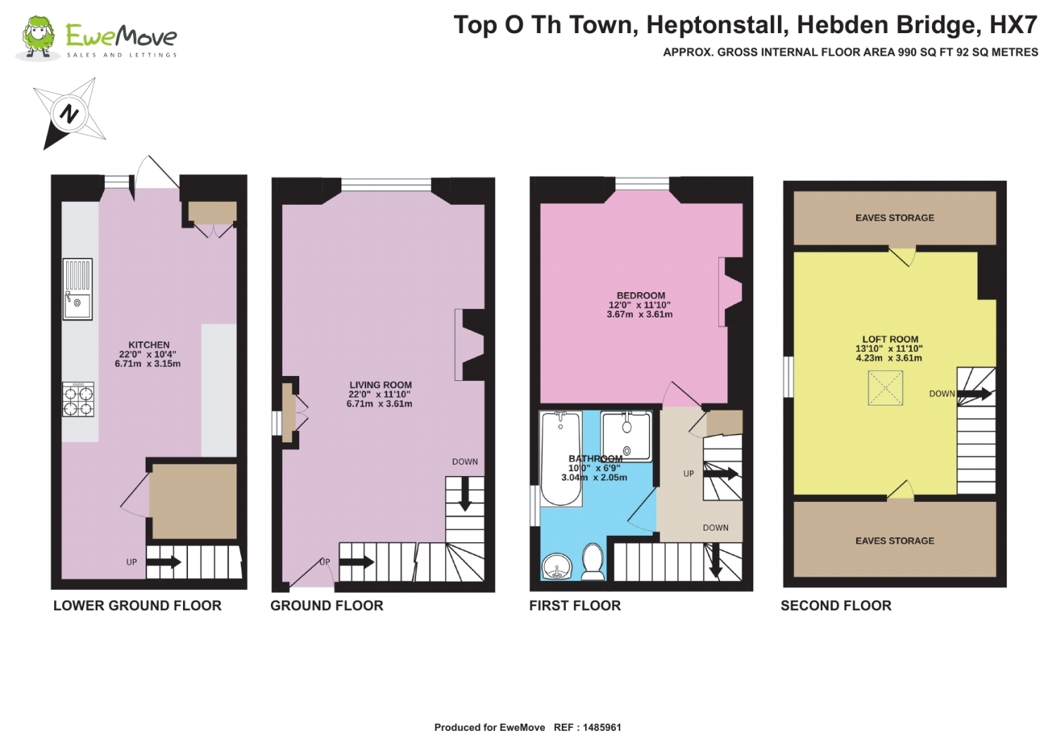 1, Top O Th Town Heptonstall, Hebden Bridge floorplan