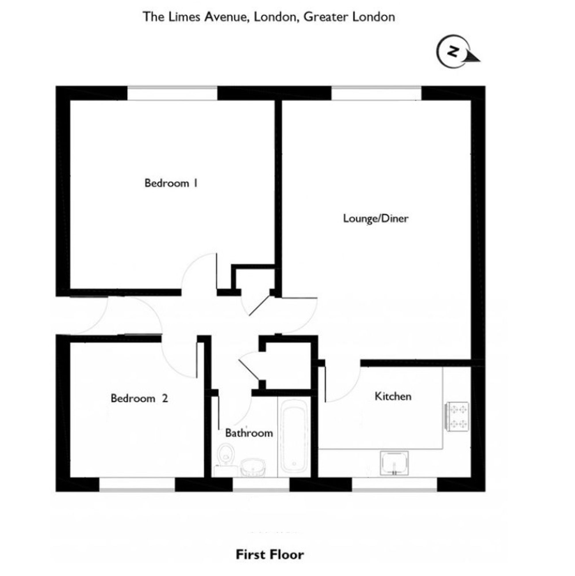Flat 5, Beaufort Court The Limes Avenue, London floorplan