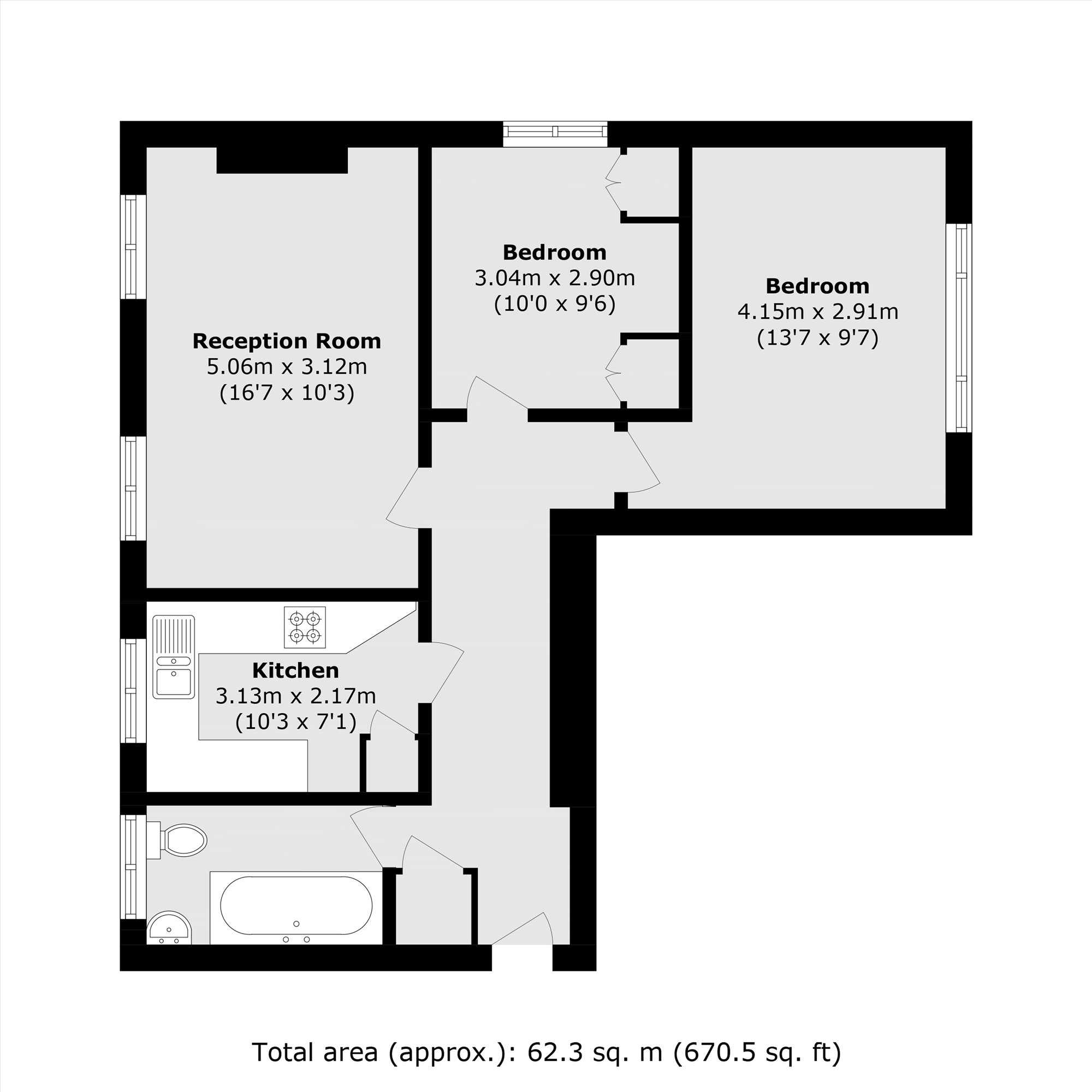 Flat 1A, The Park, 93, London Road, London floorplan