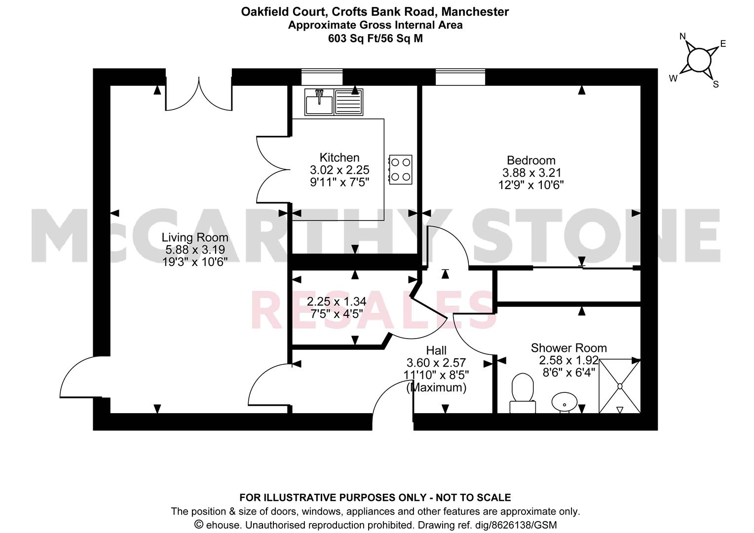 27 Oakfield Court, Crofts Bank Road, Manchester floorplan