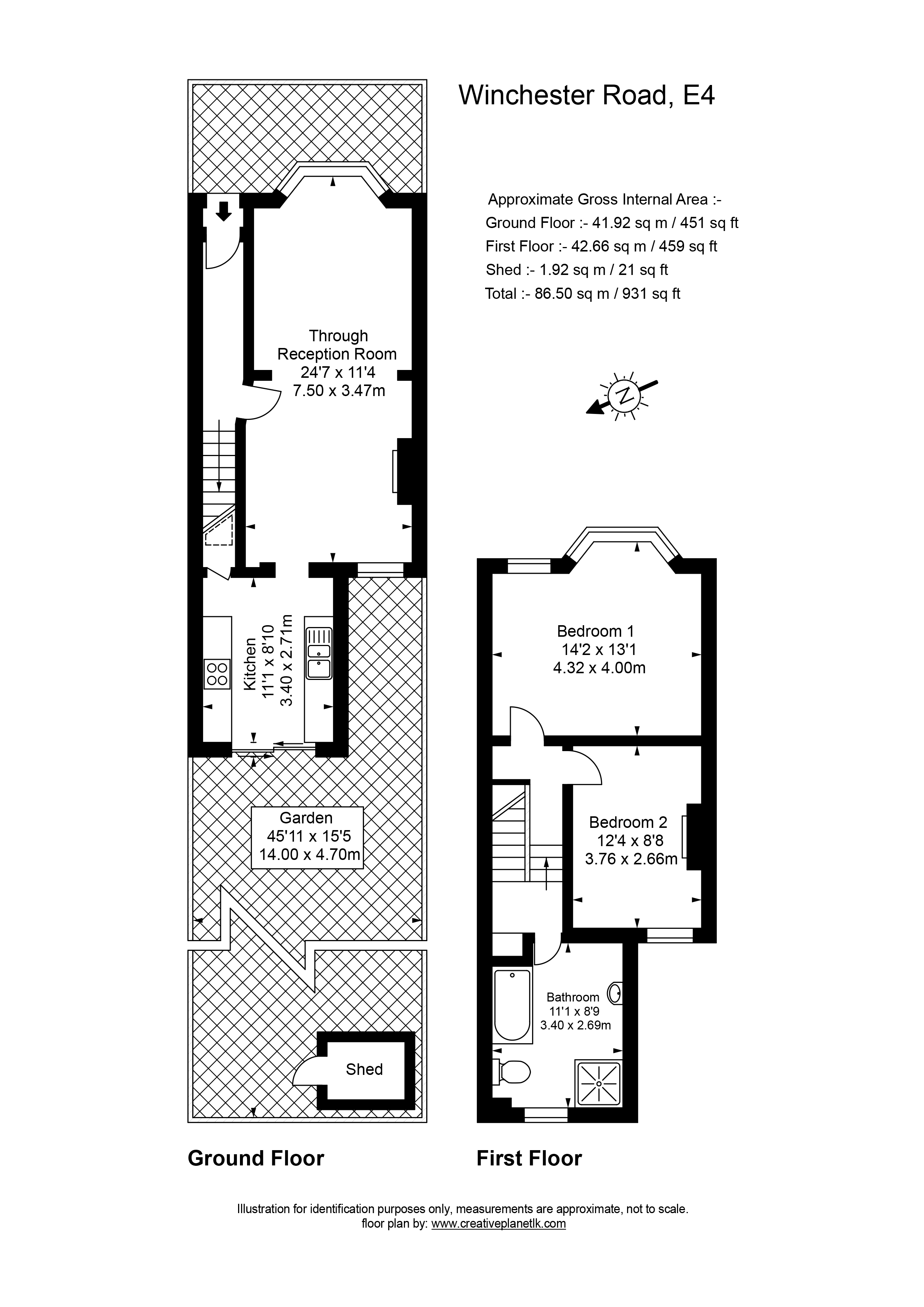 2 Bedrooms Terraced house for sale in Winchester Road, London E4