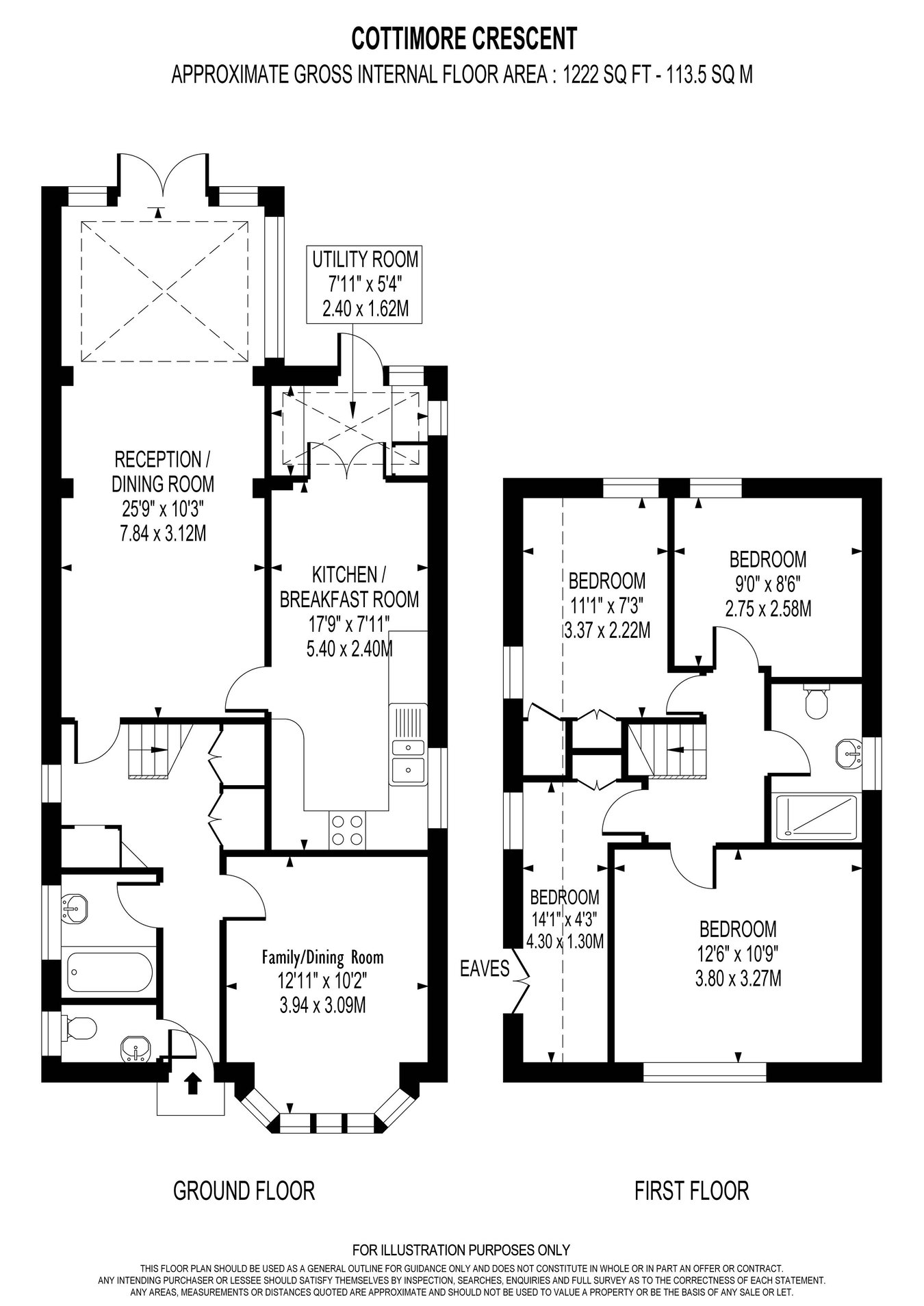 38, Cottimore Crescent, Walton-on-Thames floorplan