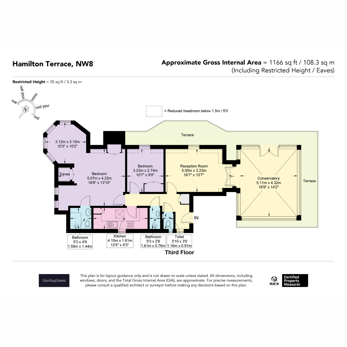 Flat 4, 63-65, Hamilton Terrace, London floorplan