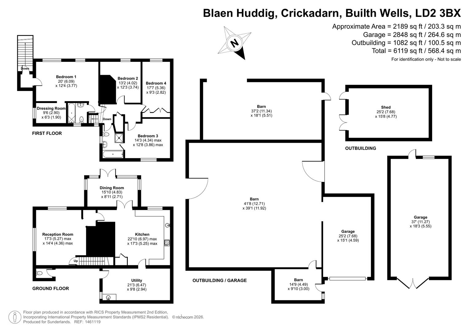 Blaen Huddig, Crickadarn, Builth Wells floorplan
