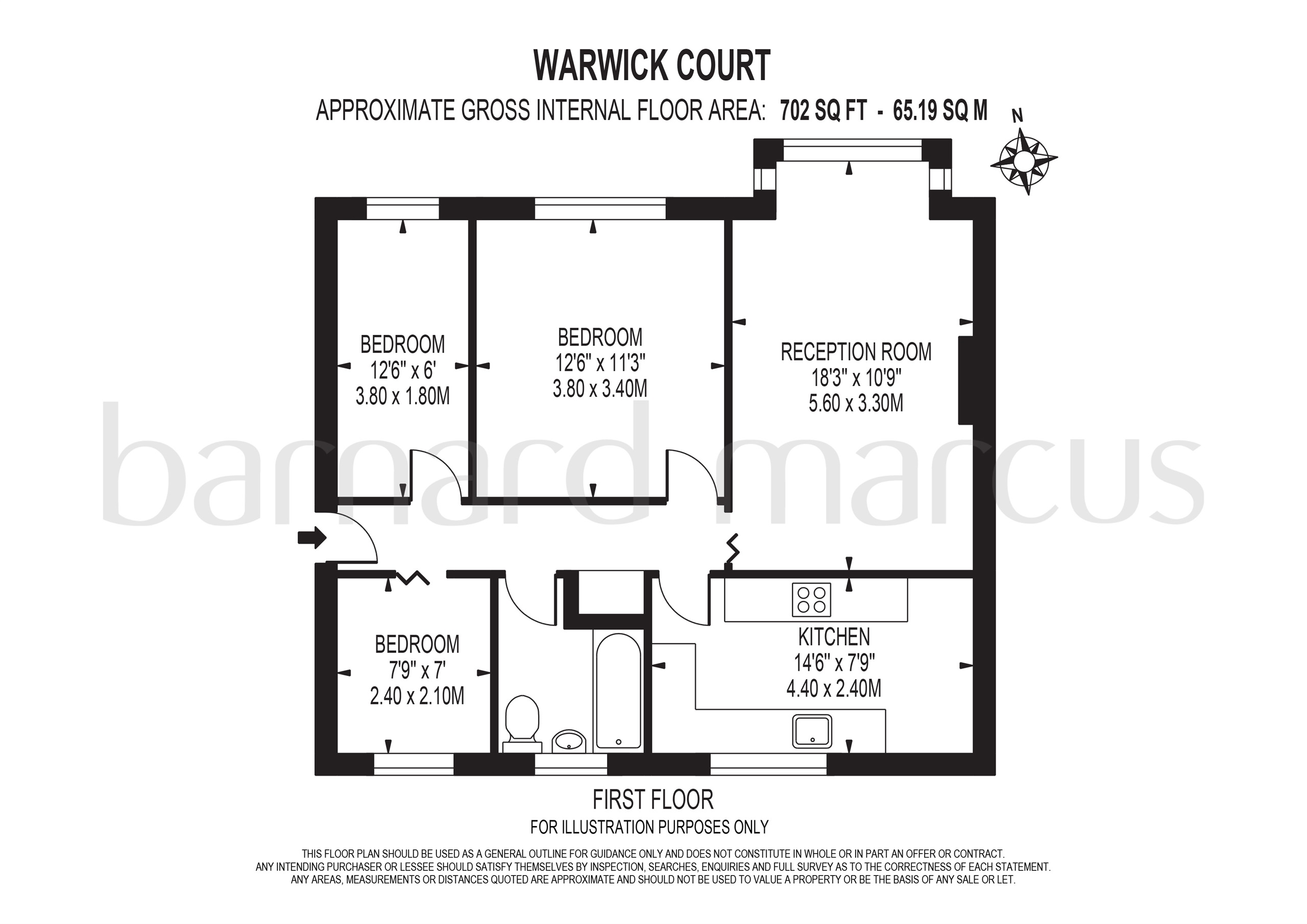 3 Warwick Court, Hook Road, Surbiton floorplan