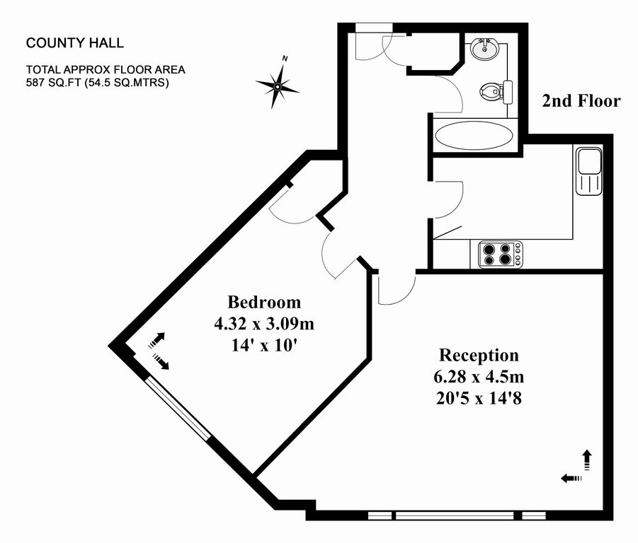 1 Bedrooms Flat to rent in North Block, County Hall Apartments, 1C Belvedere Road, Waterloo, London SE1