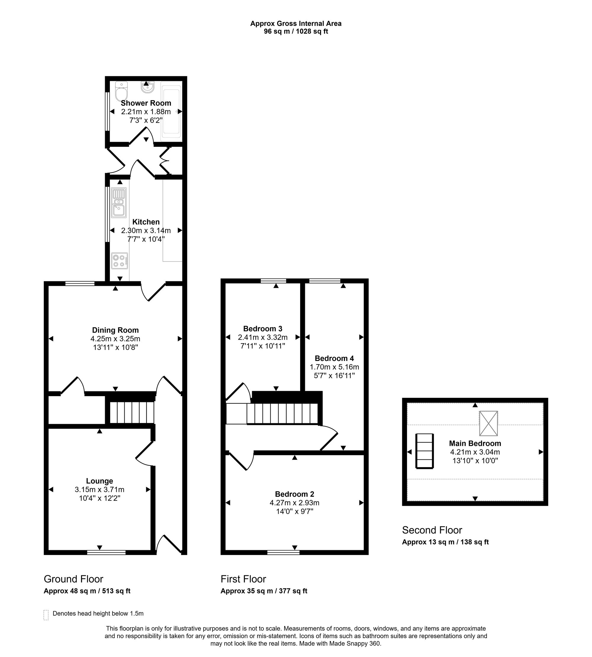 129 Spring Street, Wigan floorplan