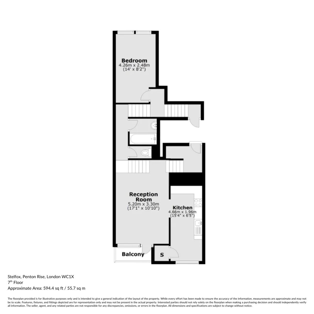 Flat Flat 33, Stelfox, Penton Rise, London floorplan