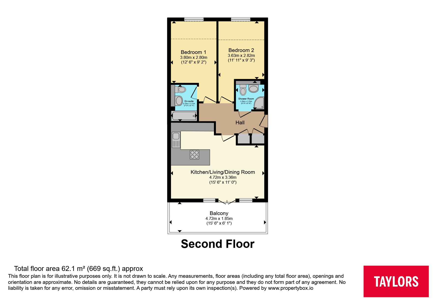 Flat 5, Westbury Court,, Wesley Lane, Oxfordshire floorplan