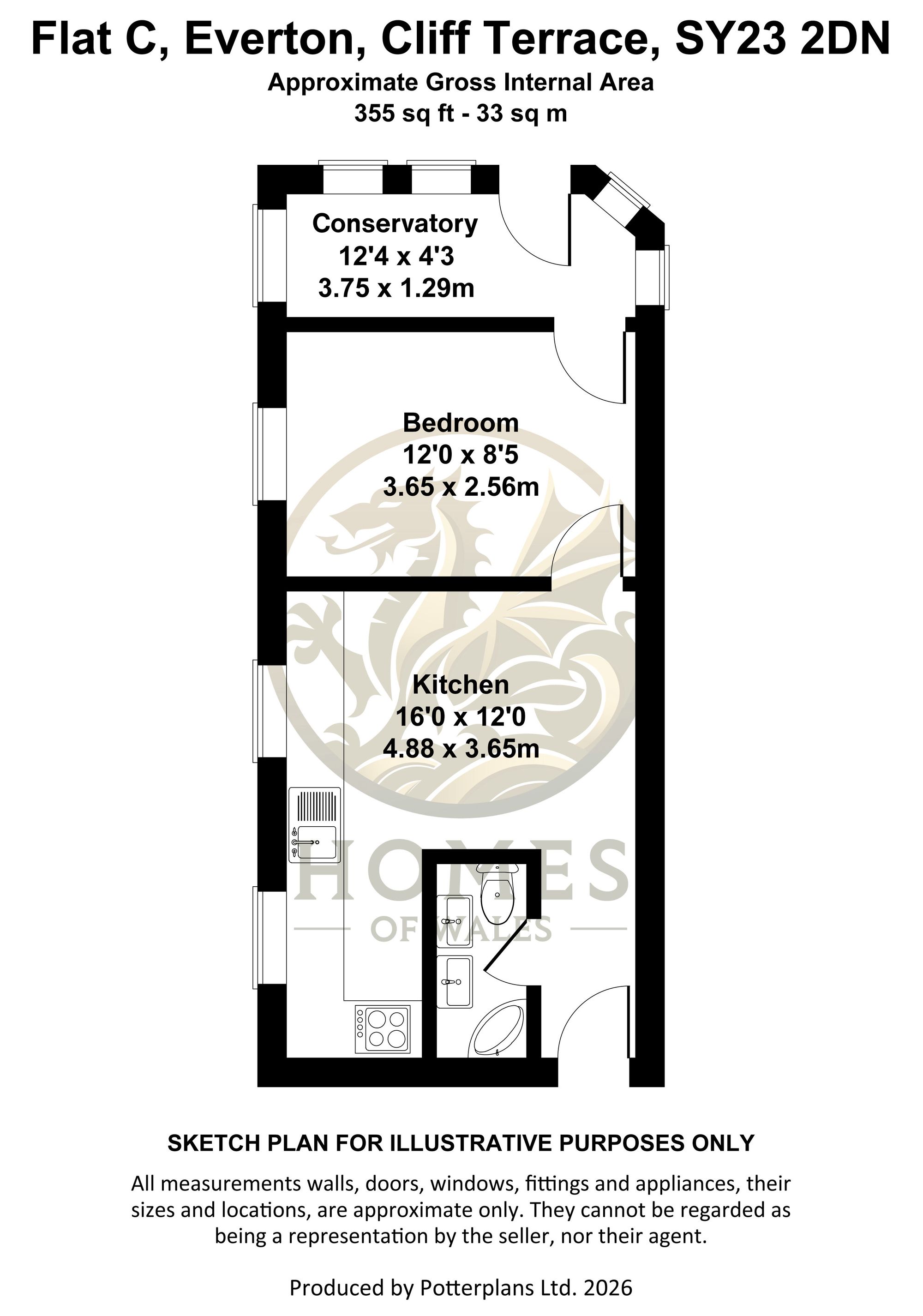 Flat C, Everton Cliff Terrace, Aberystwyth floorplan
