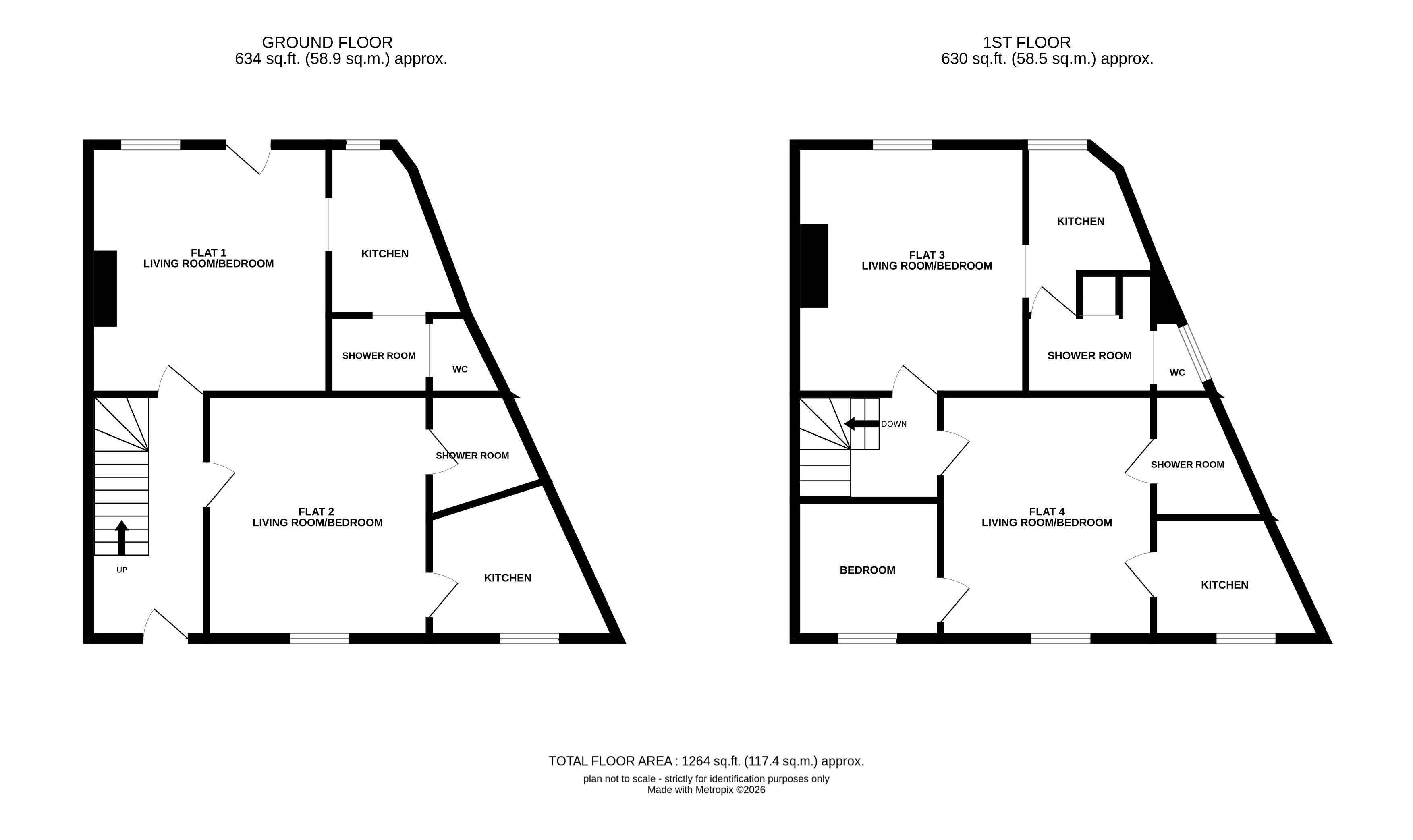 Flats 1-4, 103, Lower York Street, West Yorkshire floorplan