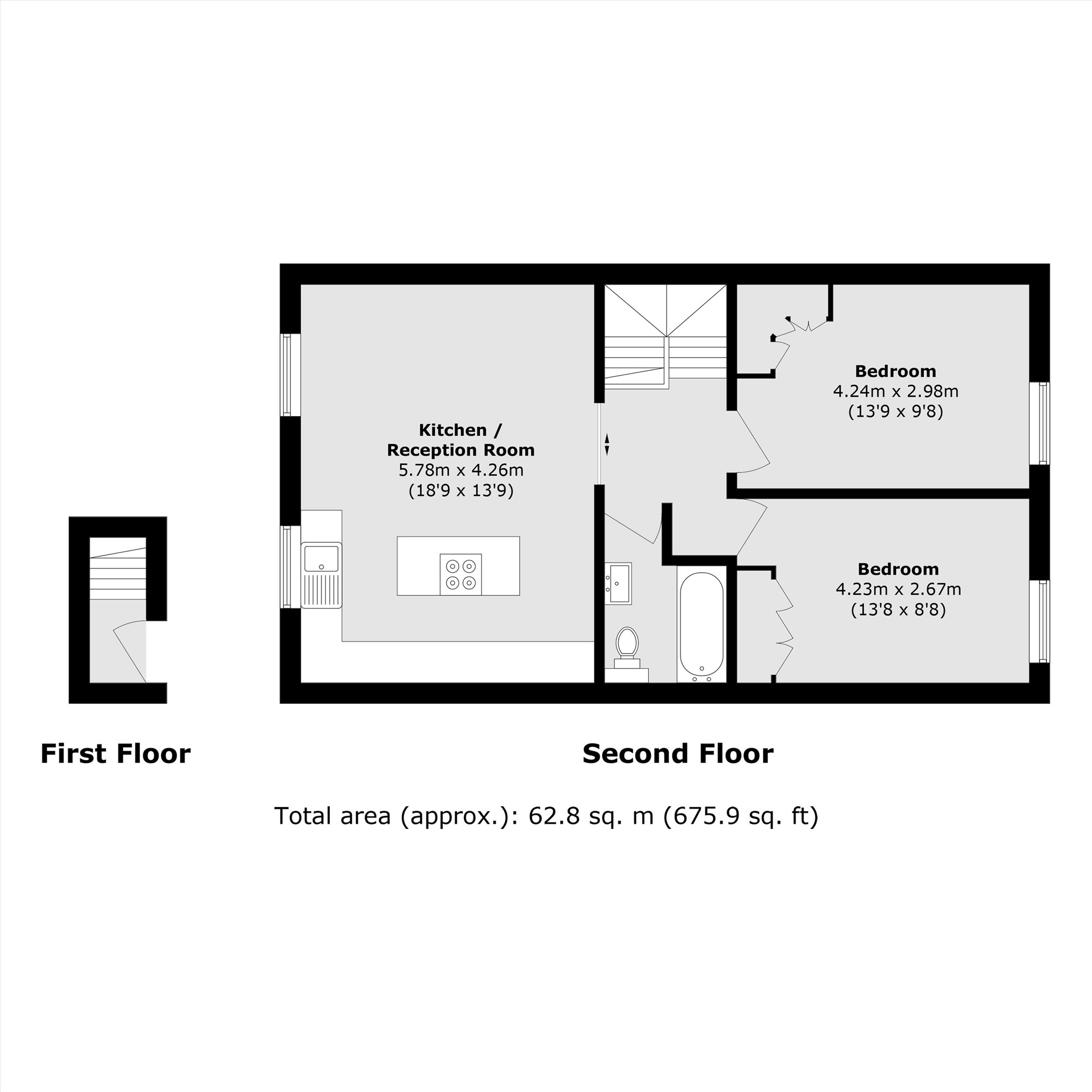 Flat 3, 64, Windsor Road, London floorplan