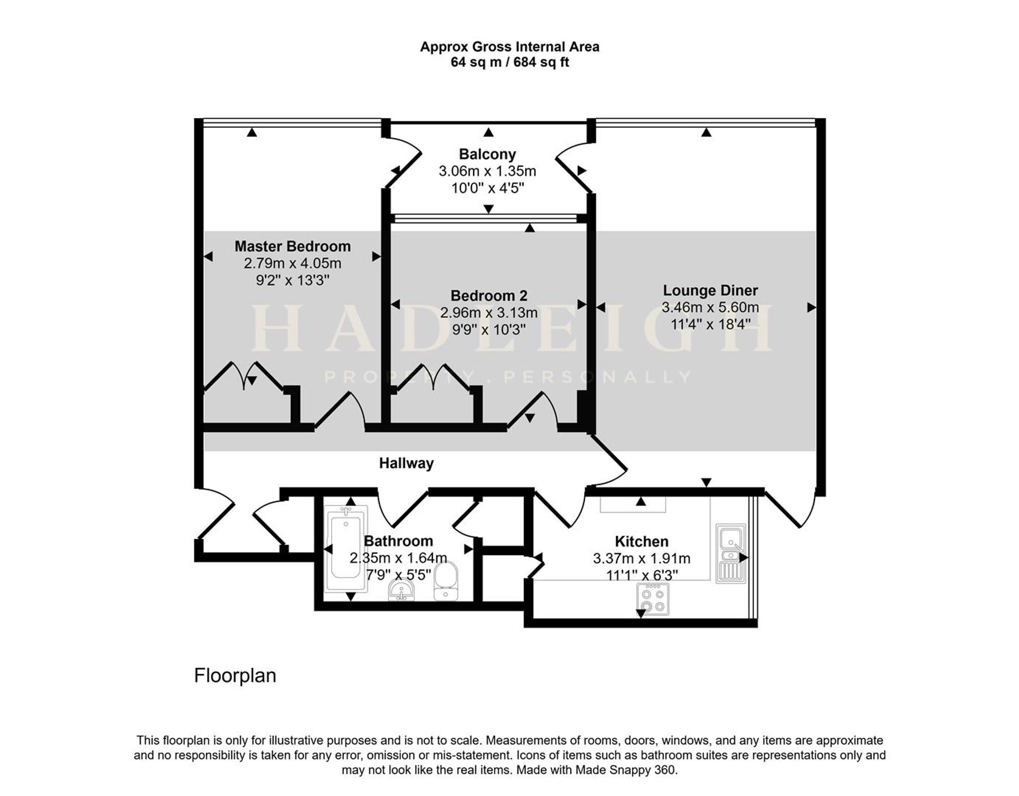 Flat 29, Chadbrook Crest Richmond Hill Road, Birmingham floorplan