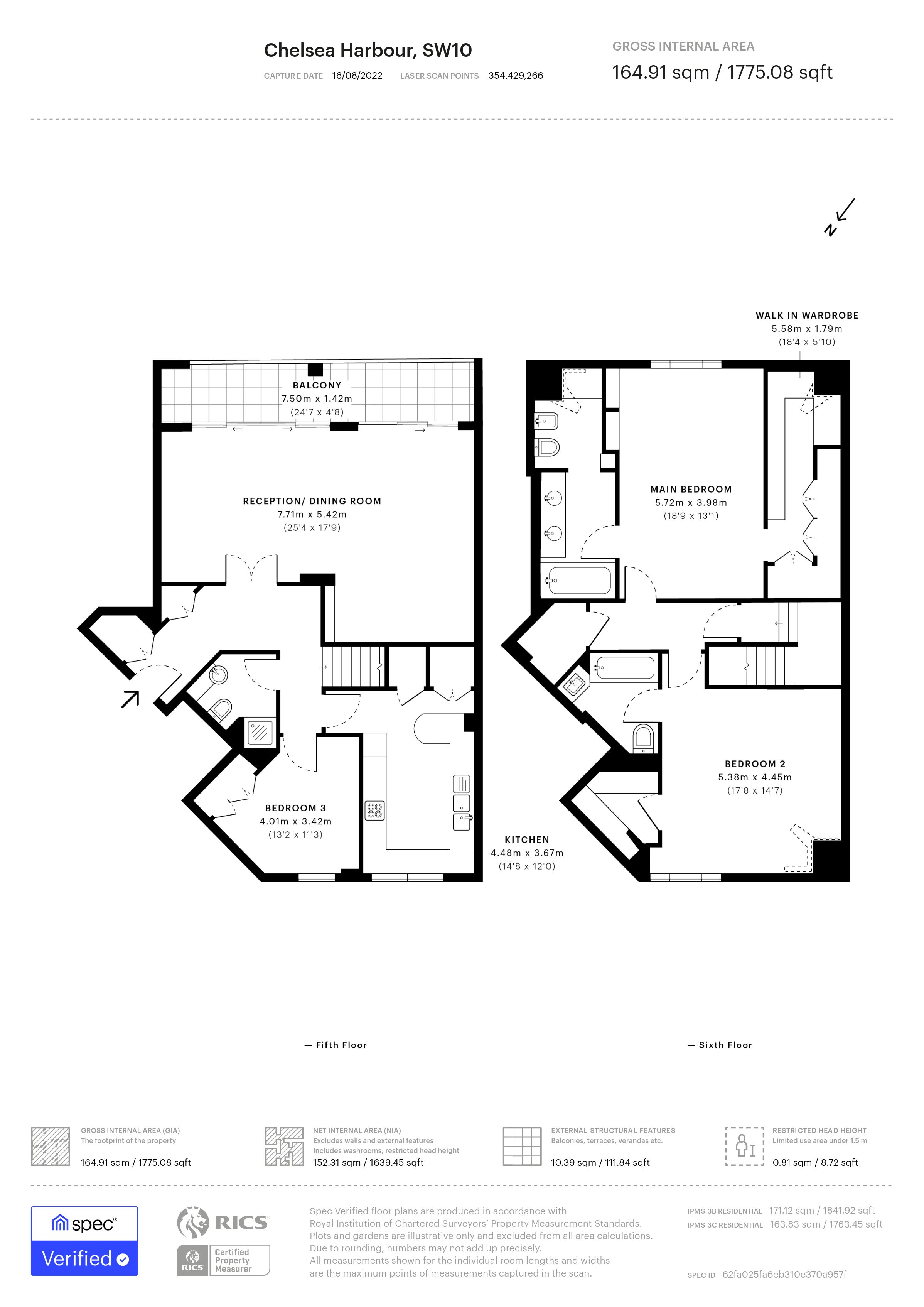 Chelsea Harbour, London SW10, 3 bedroom flat for sale 62227096