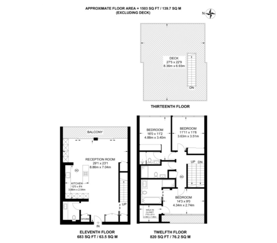 Penthouse 1 Centre Heights 137, Finchley Road, London floorplan