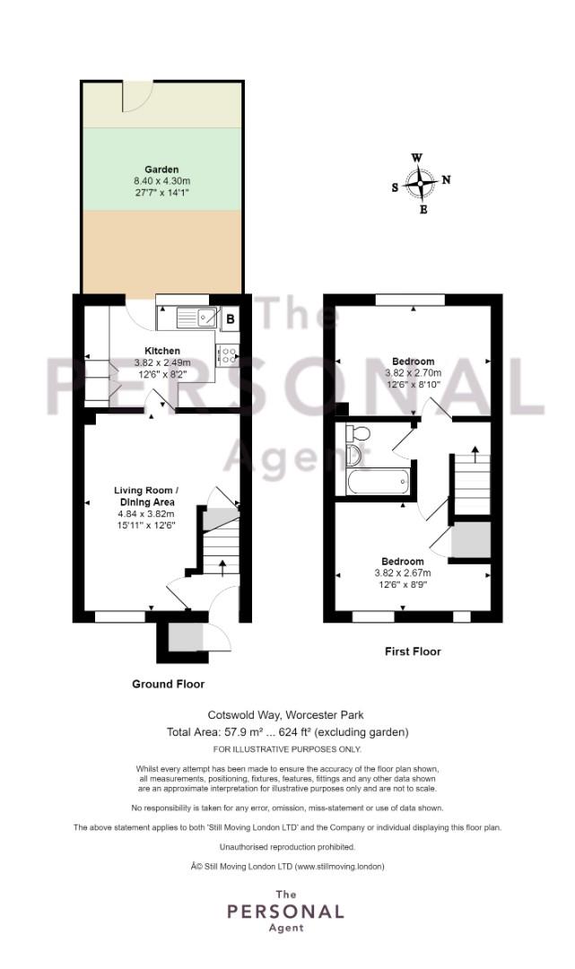 Cotswold Way, Worcester Park KT4, 2 bedroom terraced house for sale