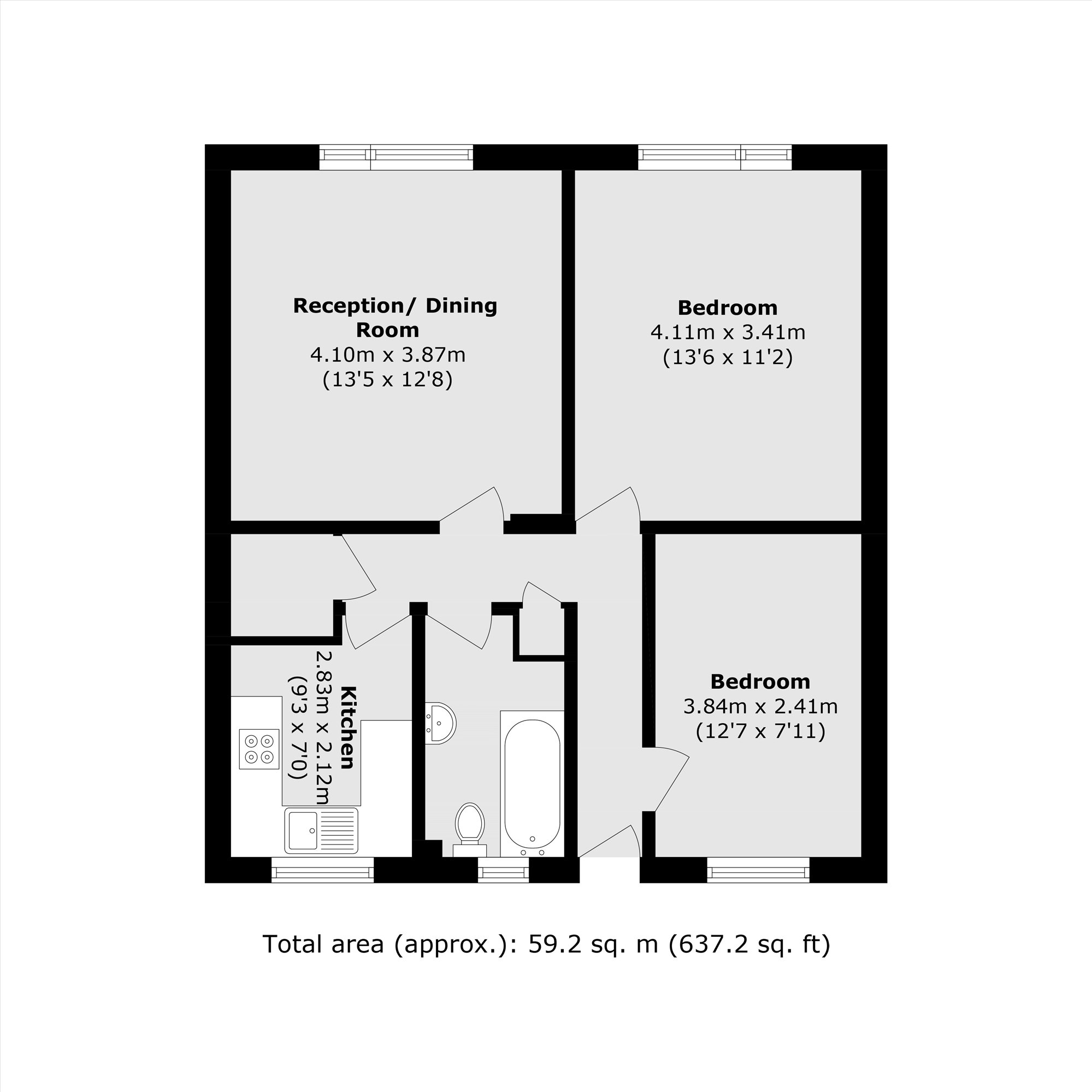 Flat 8, Colin Court, Ravensbourne Park Crescent, London floorplan