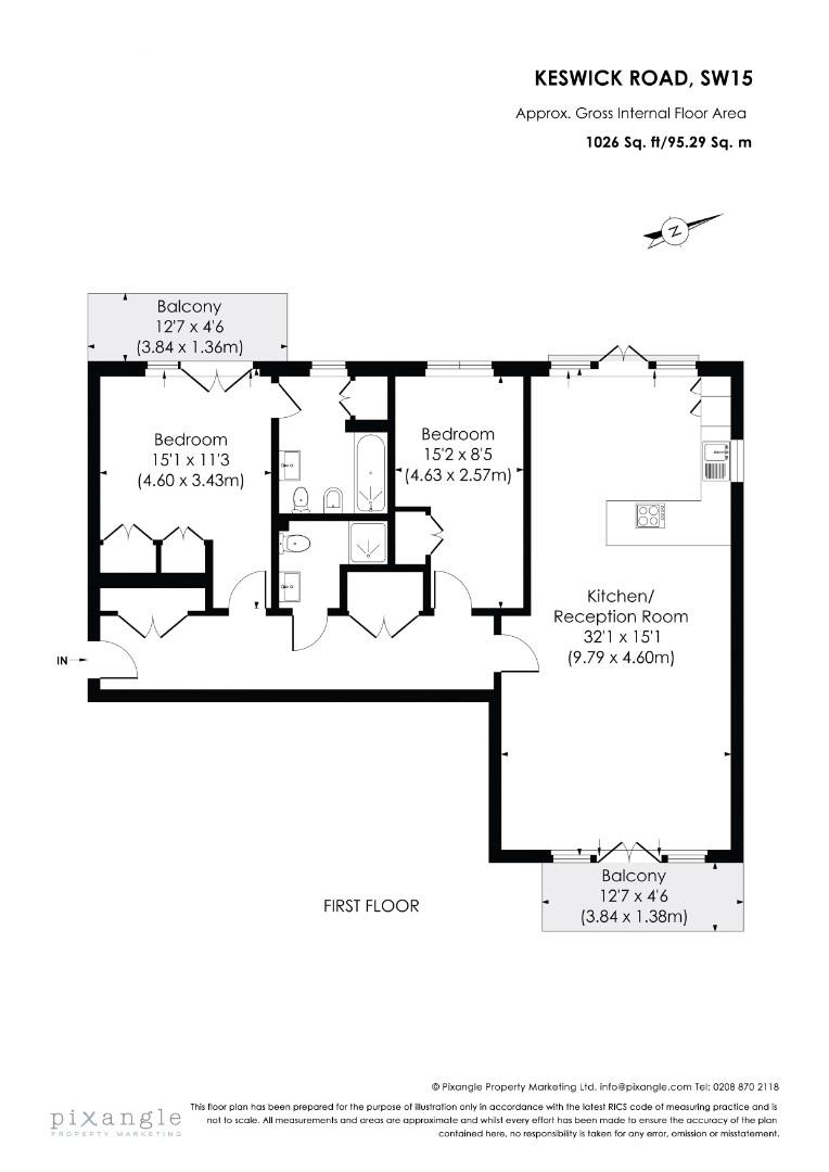15 Espirit House, 2, Keswick Road, London floorplan