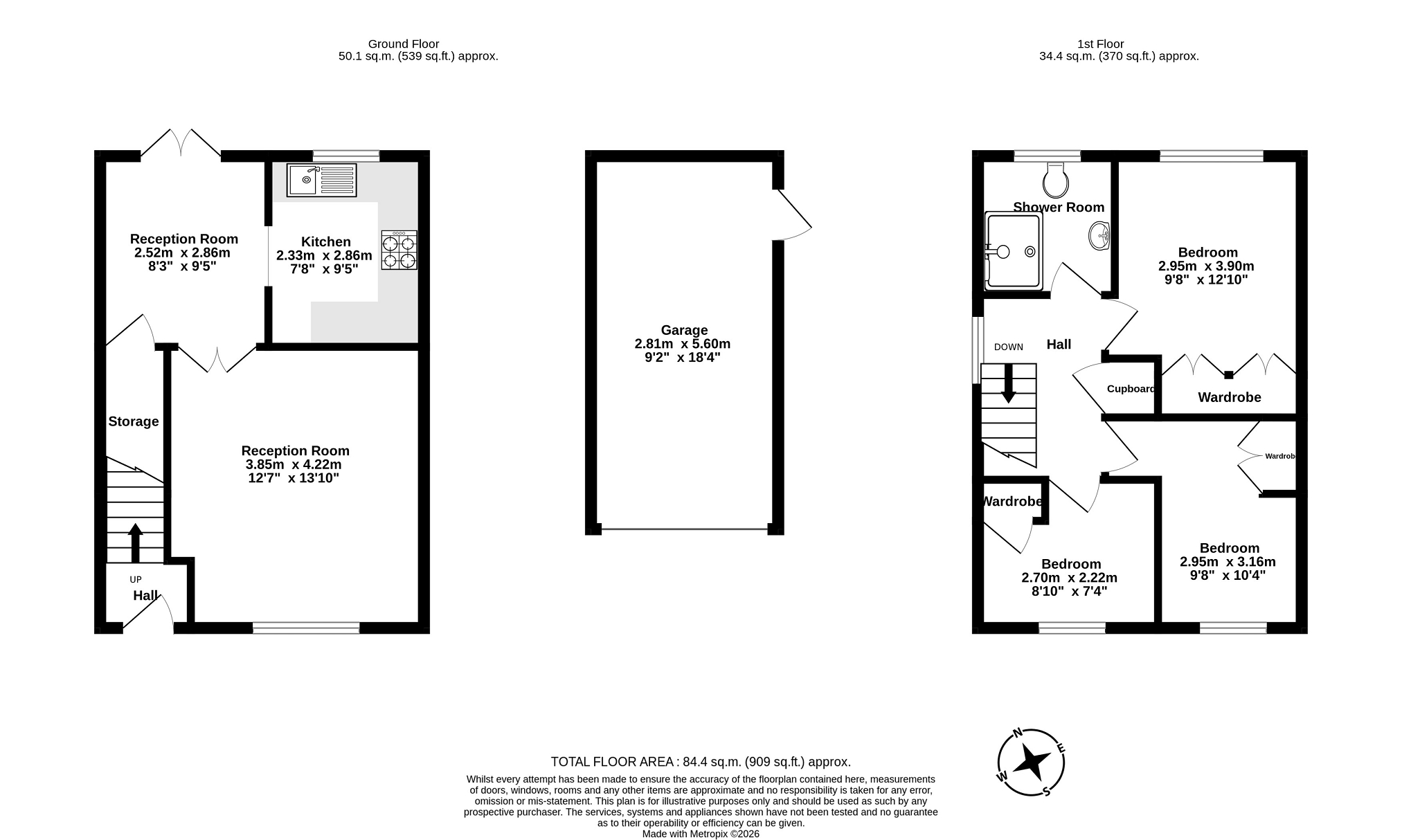 26, Woodall Close, Chessington floorplan
