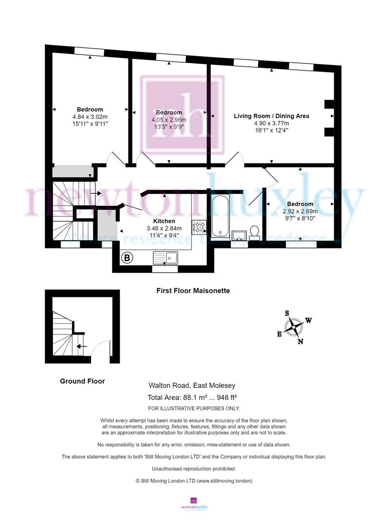 Walton Road, East Molesey KT8, 3 bedroom flat for sale 61887302