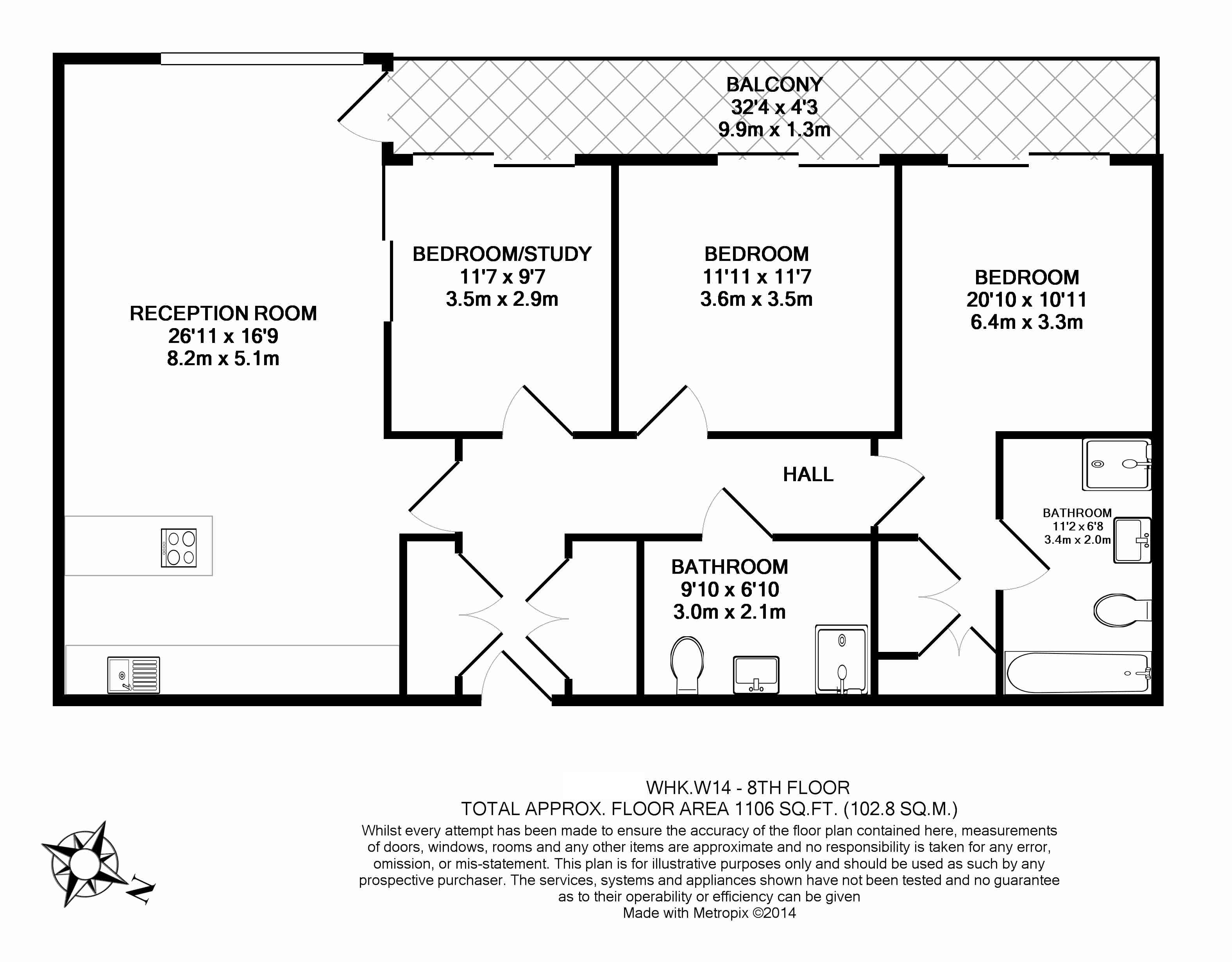 Flat 51, Wolfe House, 389, Kensington High Street, Kensington floorplan