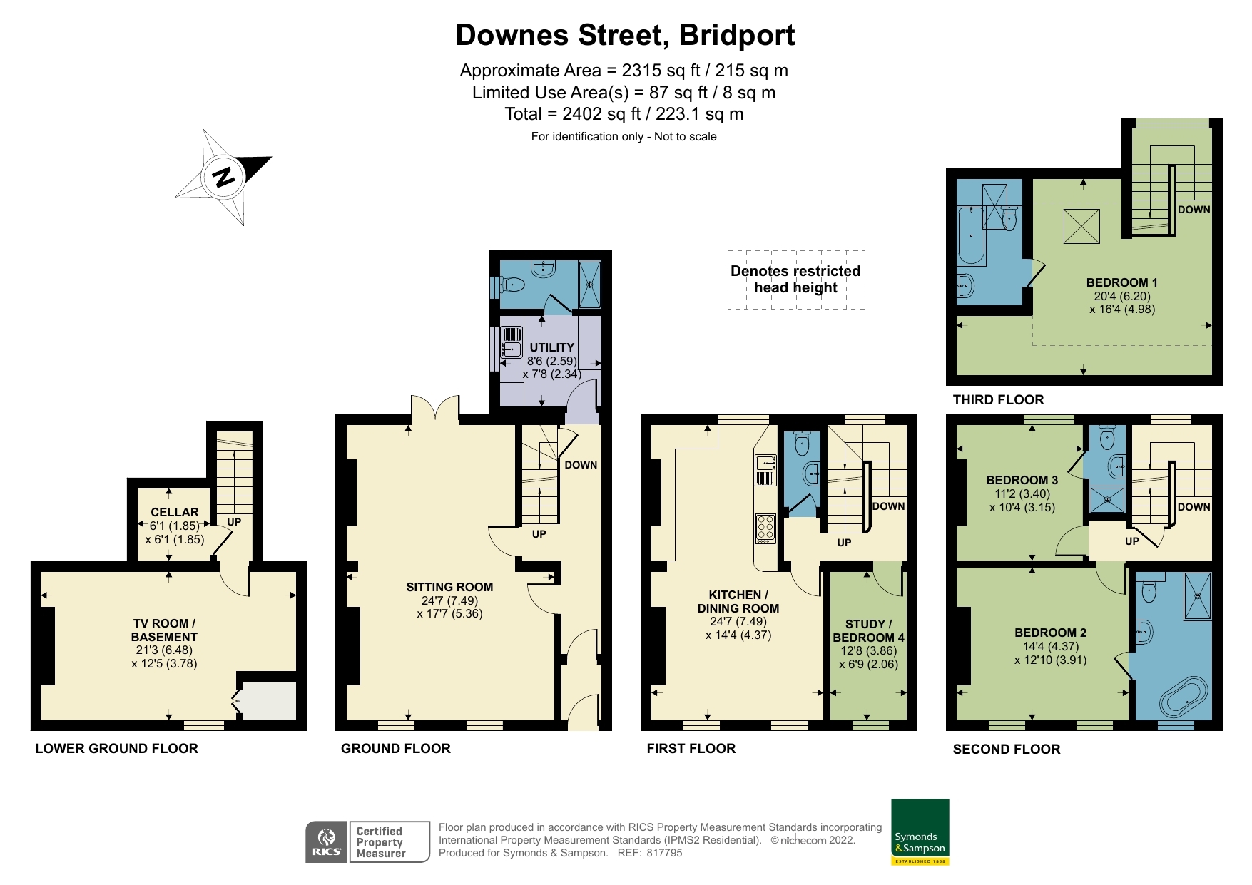 Downes Street, Bridport DT6, 4 bedroom terraced house for sale