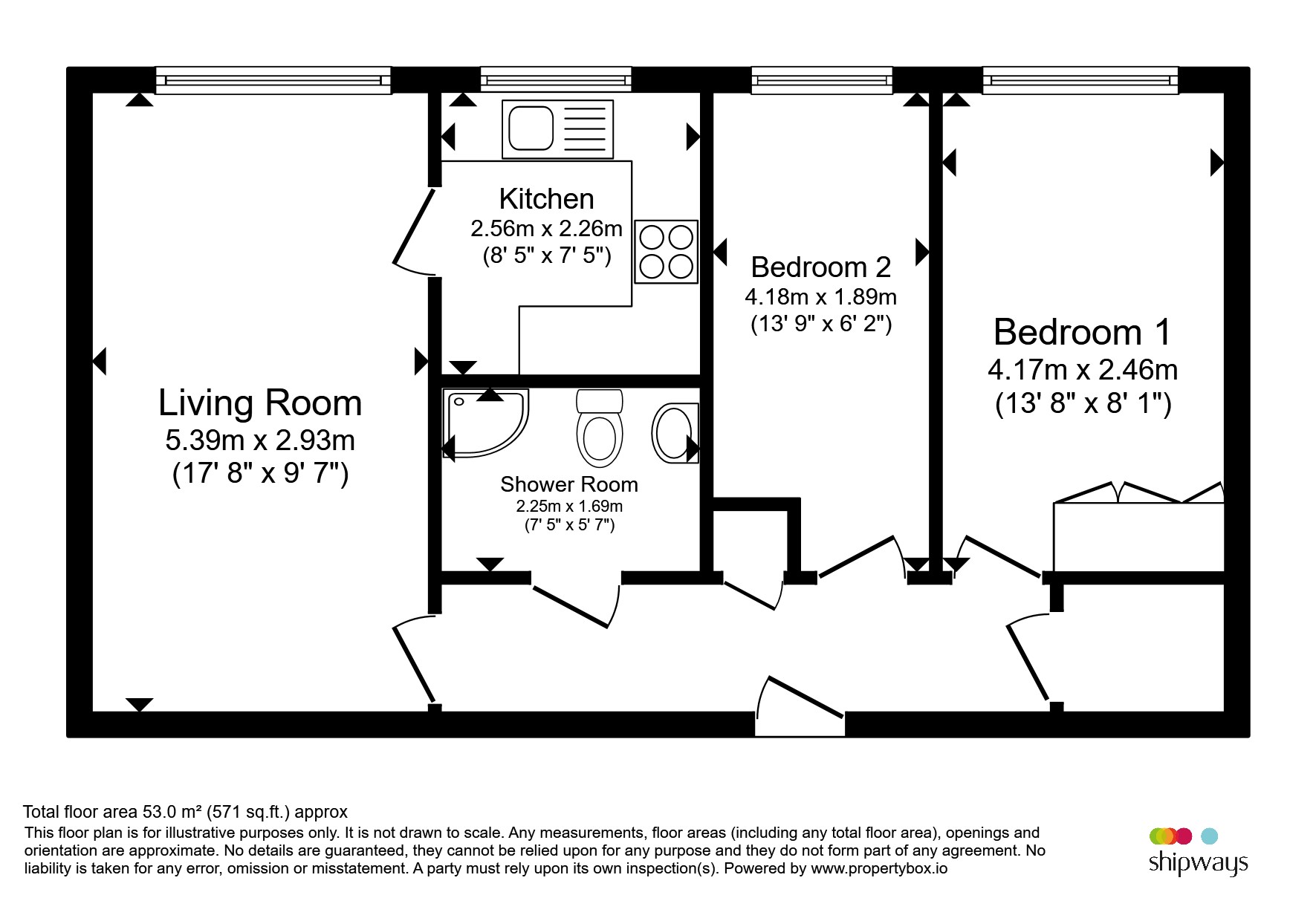Flat 37, Oak Tree Court, 15, Pembroke Way, Birmingham floorplan