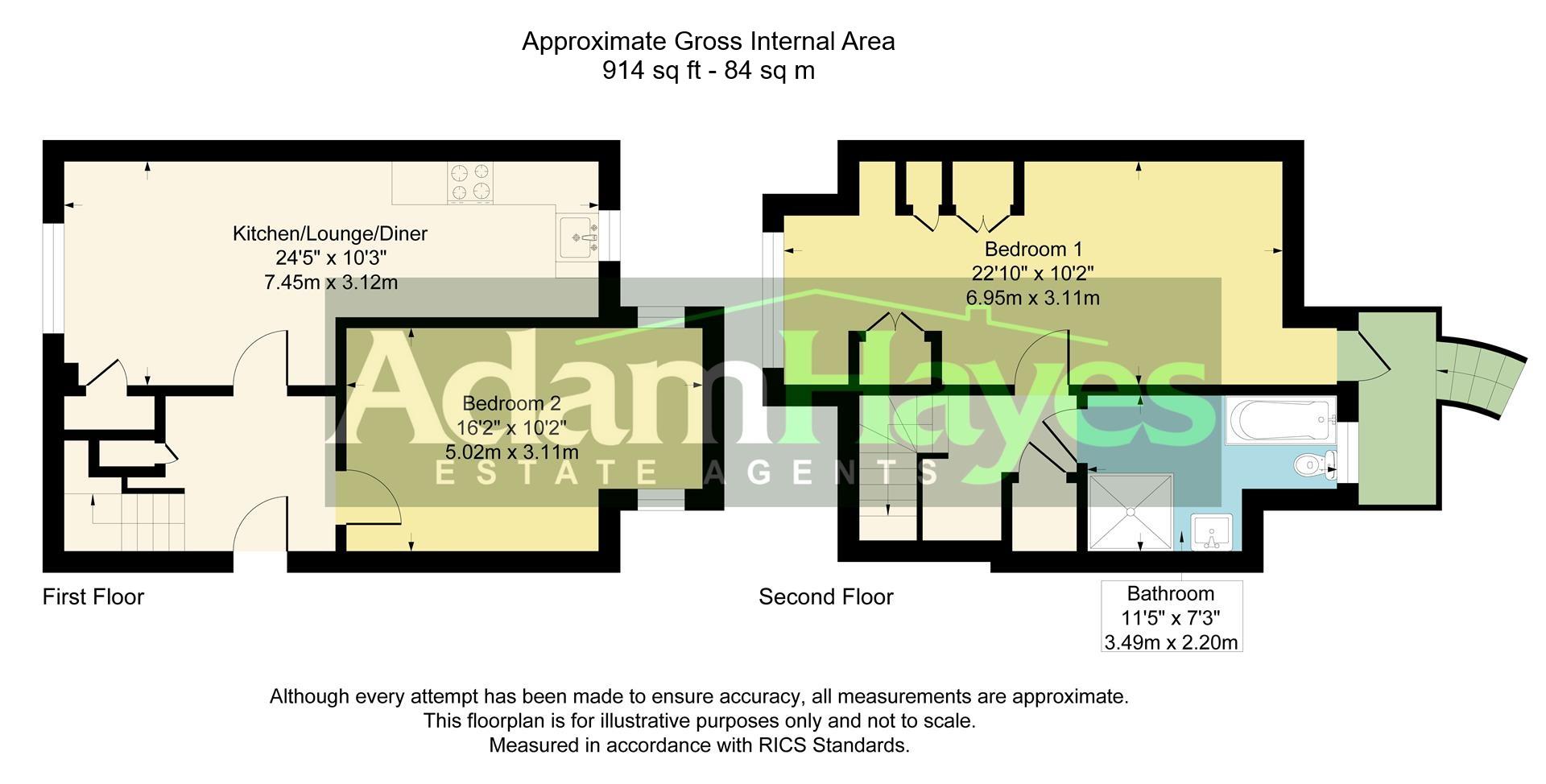 Flat 2, 16 Hermitage Court, Hillside Avenue, London floorplan