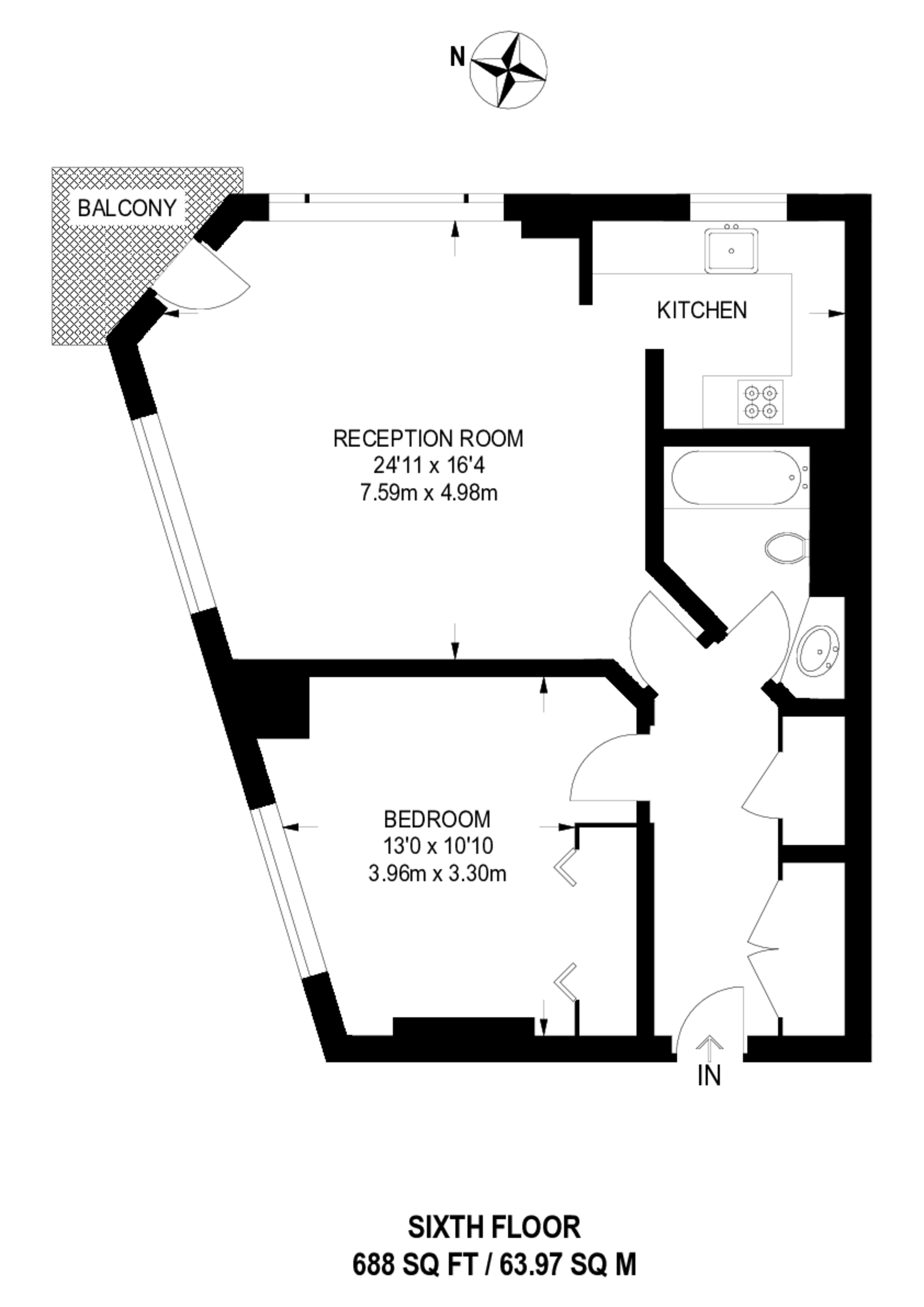 Cascades Tower, Canary Wharf floorplan