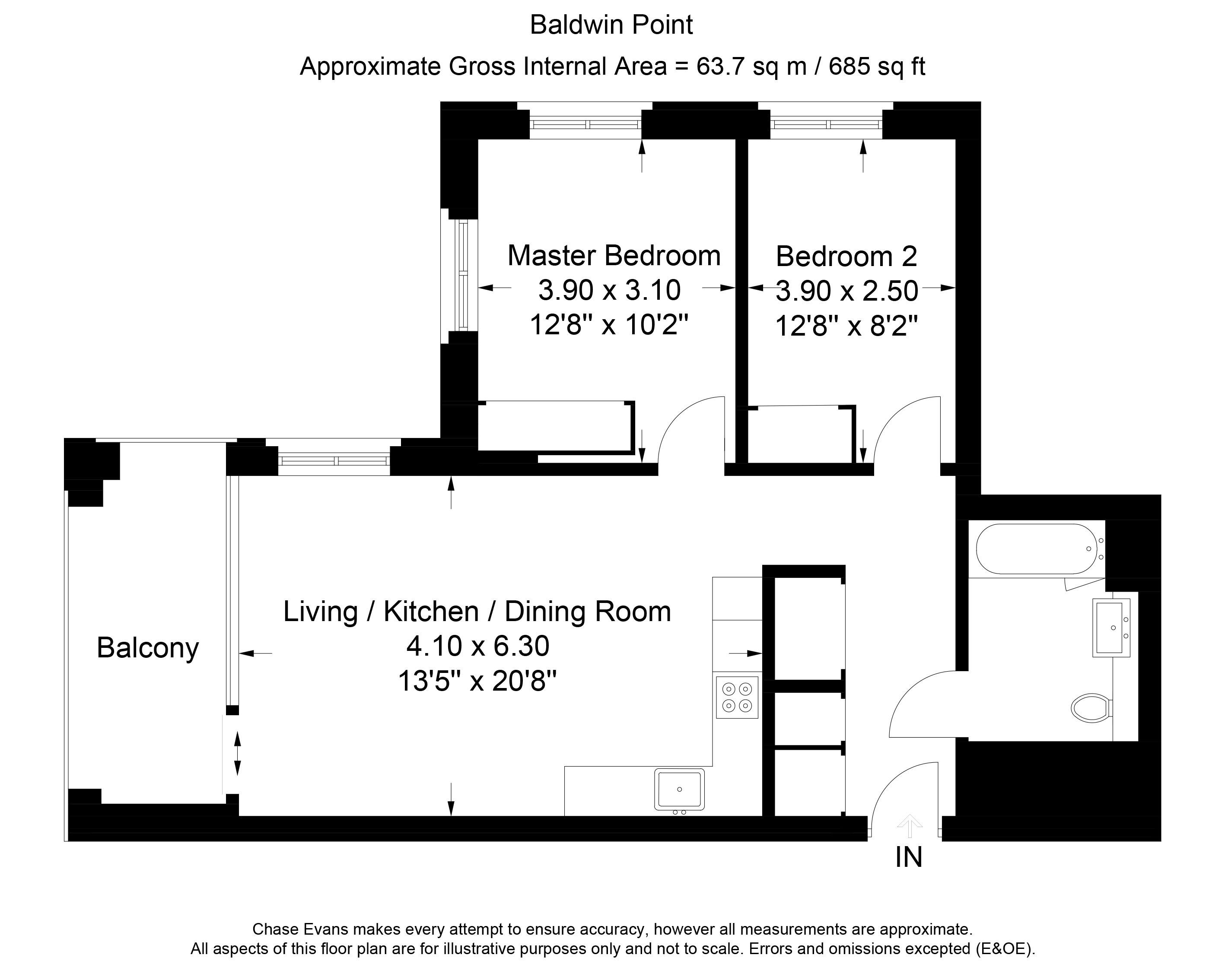 2 Bedrooms Flat to rent in Baldwin Point, Elephant Park, Elephant & Castle SE17