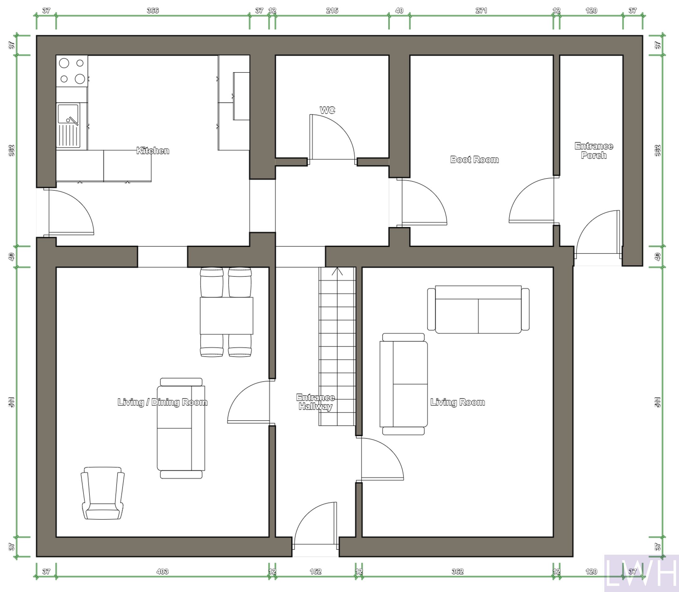 Farmhouse off Lon Engan, Pwllheli floorplan