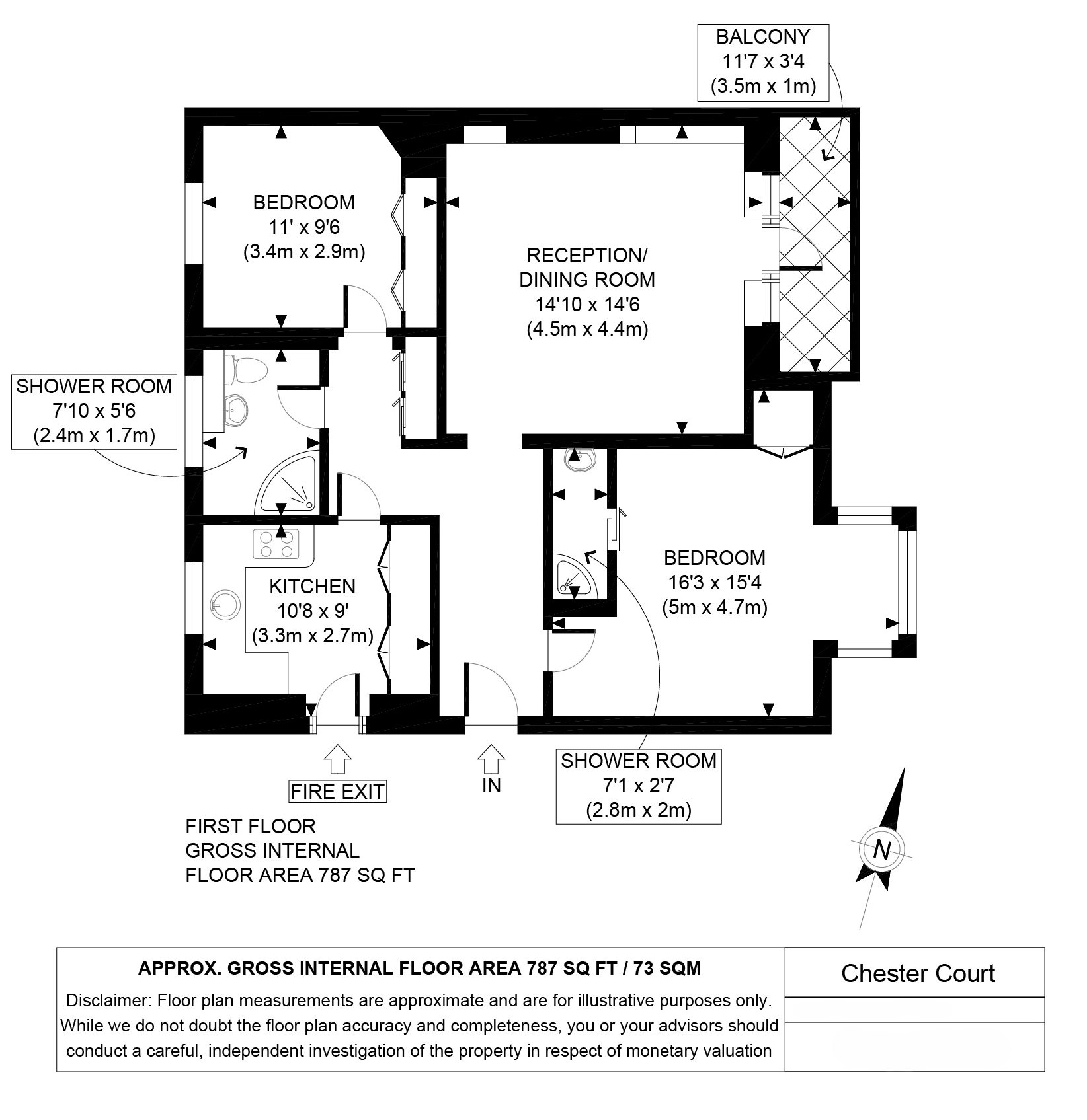 10 Chester Court, Monks Drive, London floorplan