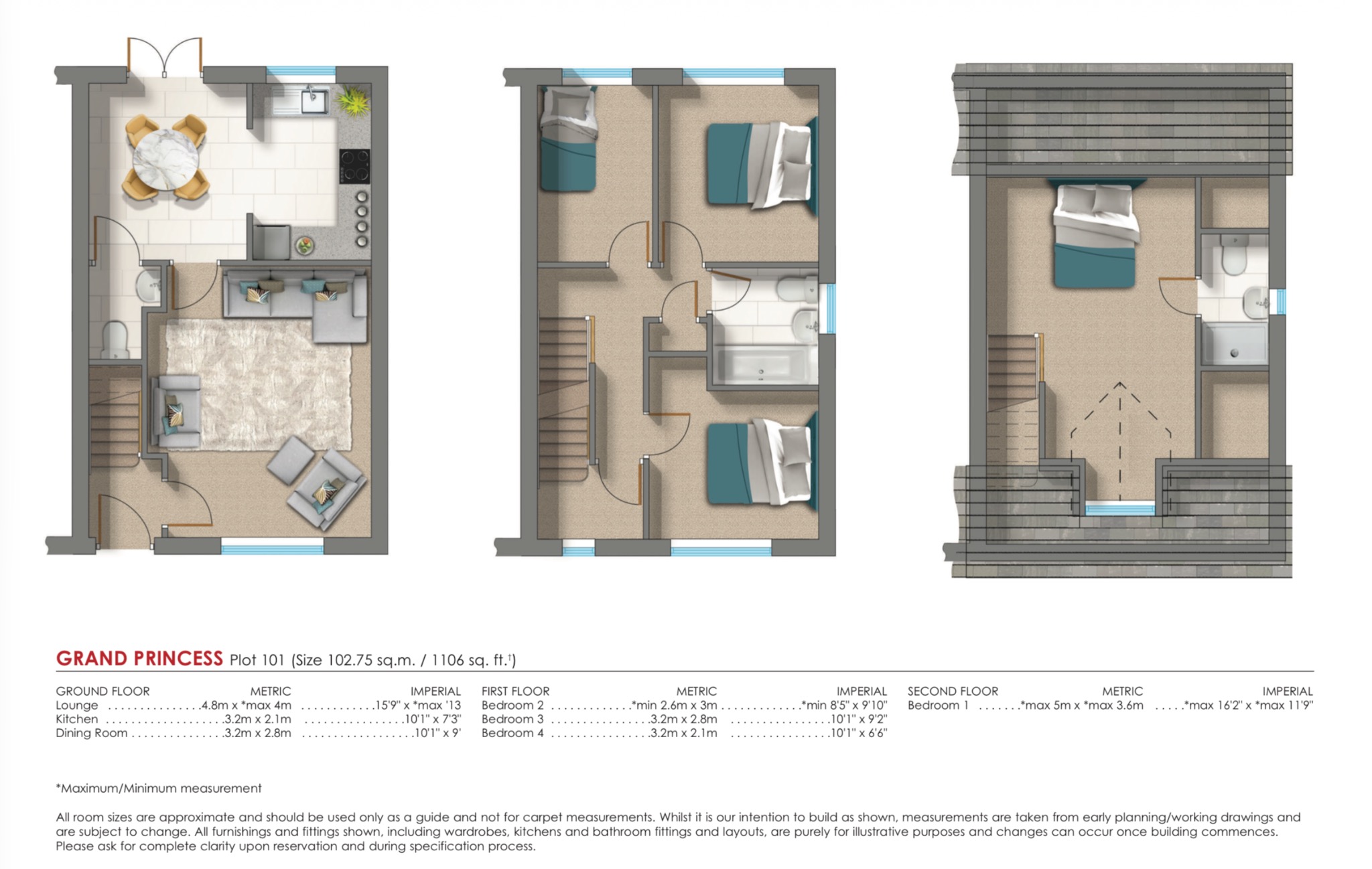 The Grand Princess - Plots 100/101, 108 Shepherds Way, West Yorkshire floorplan