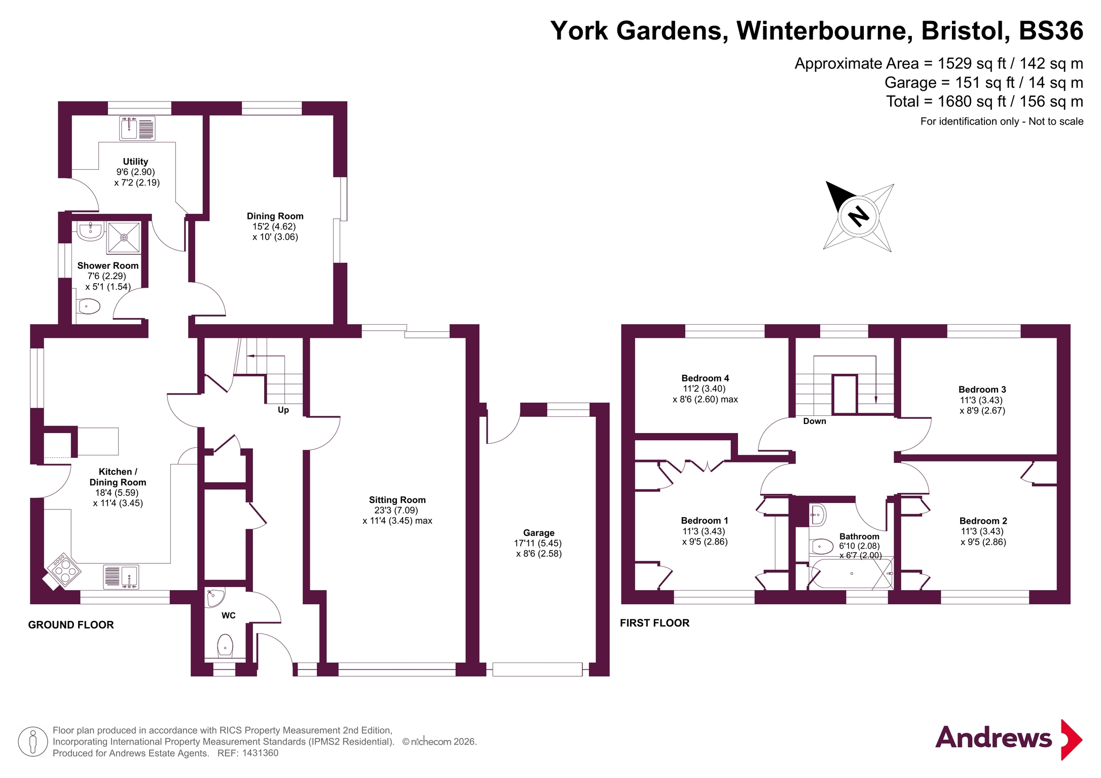 14, York Gardens, Bristol floorplan