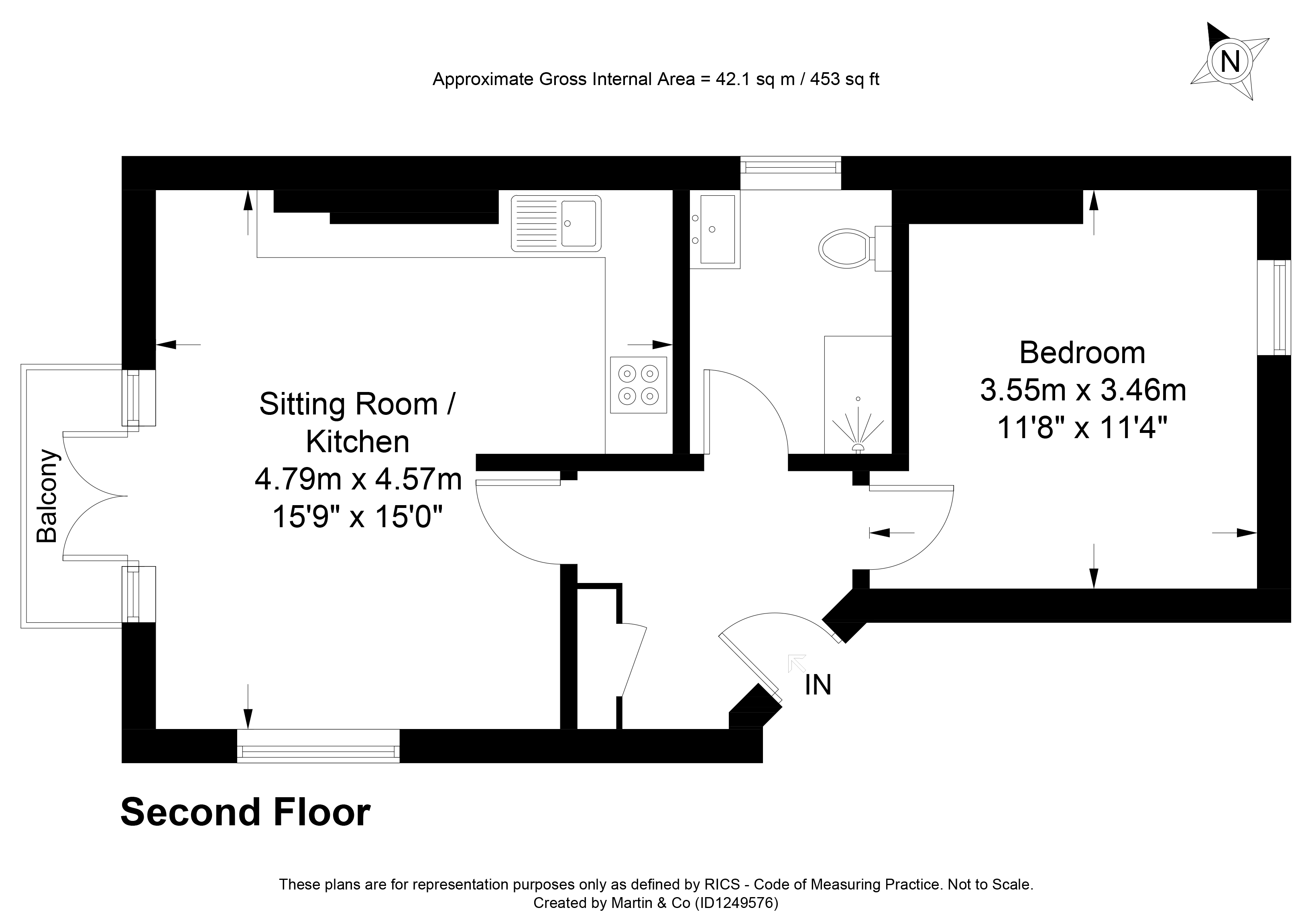 Flat 5, City House, Winchester floorplan