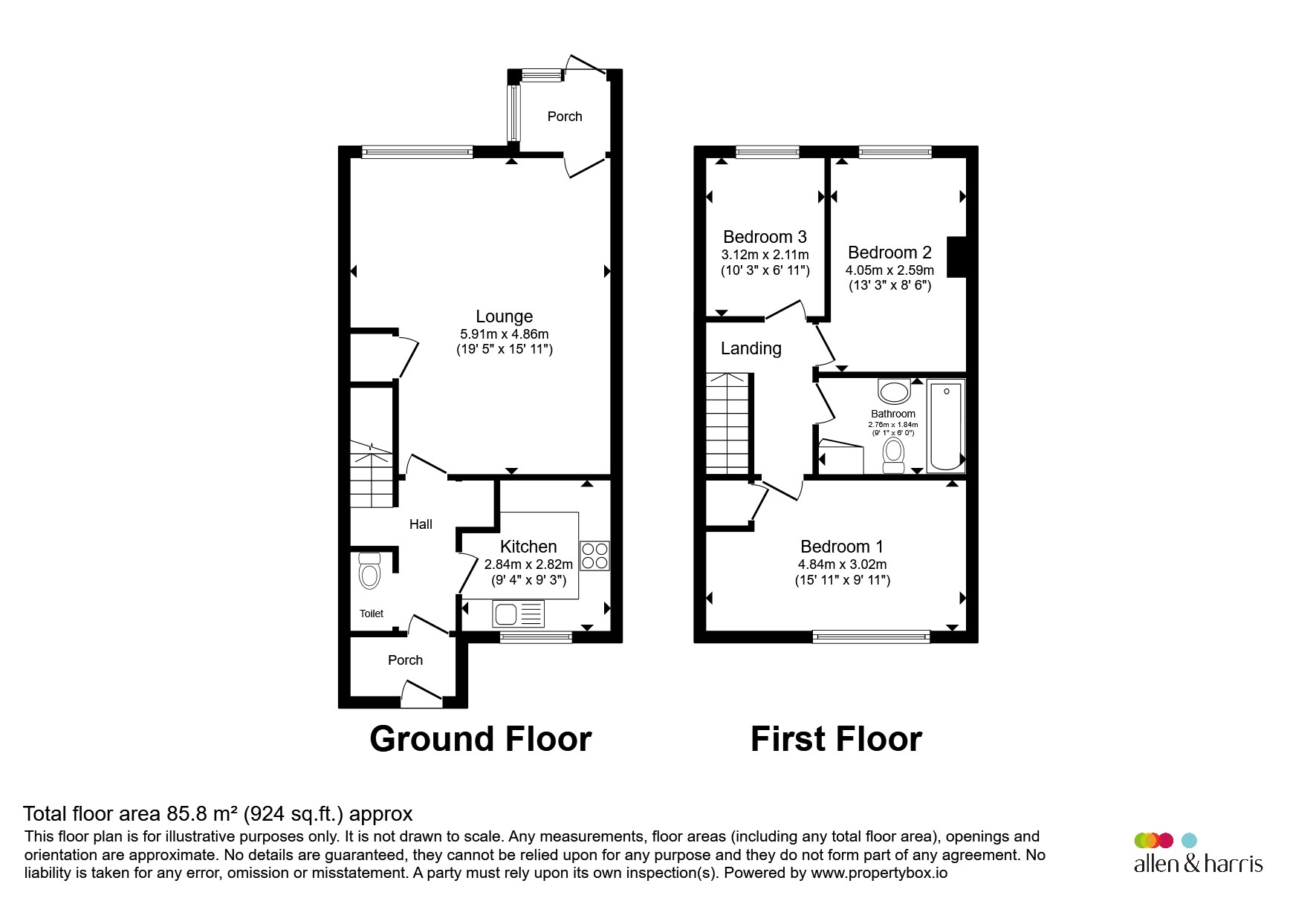 6, Ilminster Close, Barry floorplan