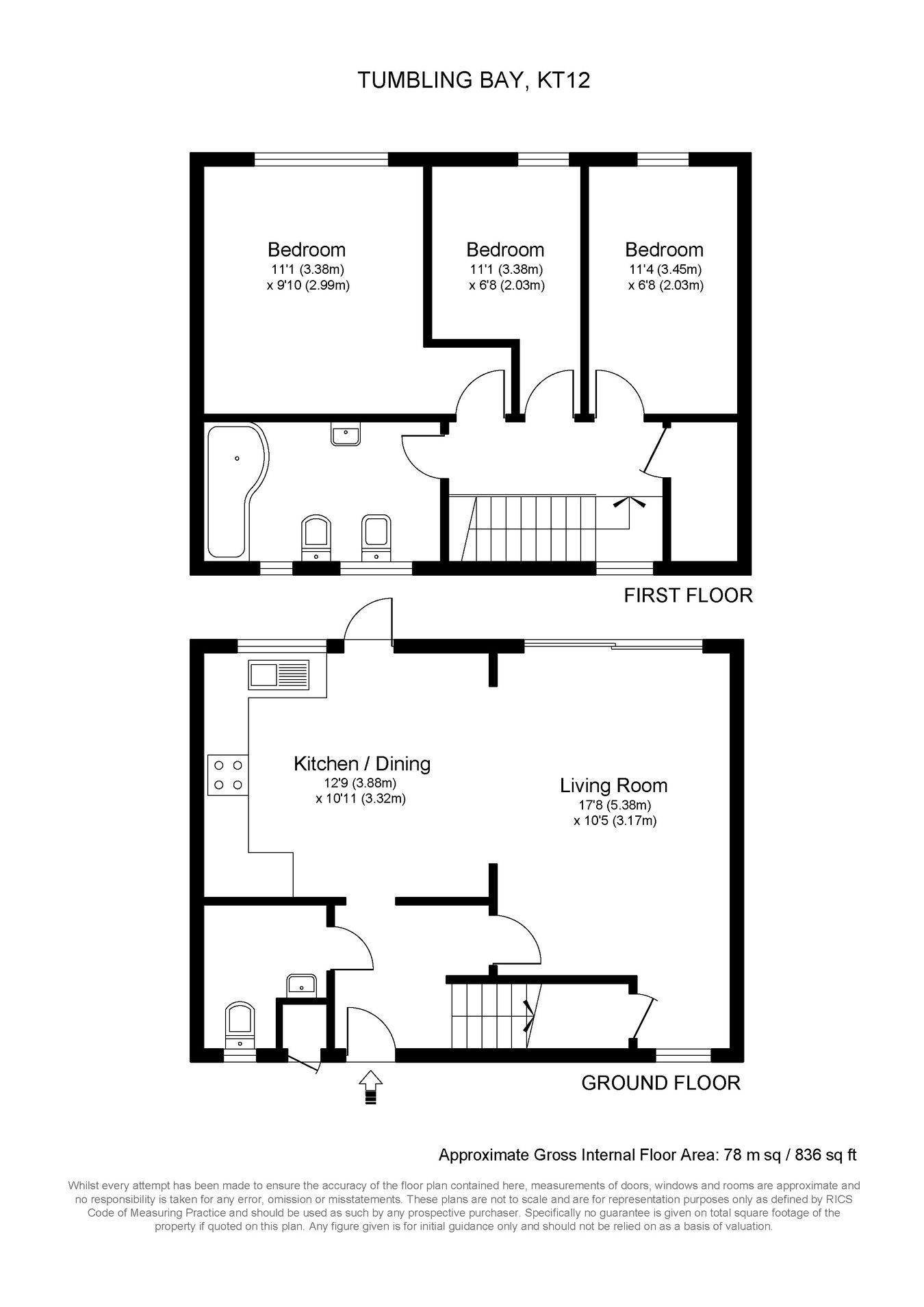 15, Tumbling Bay, Walton-on-Thames floorplan