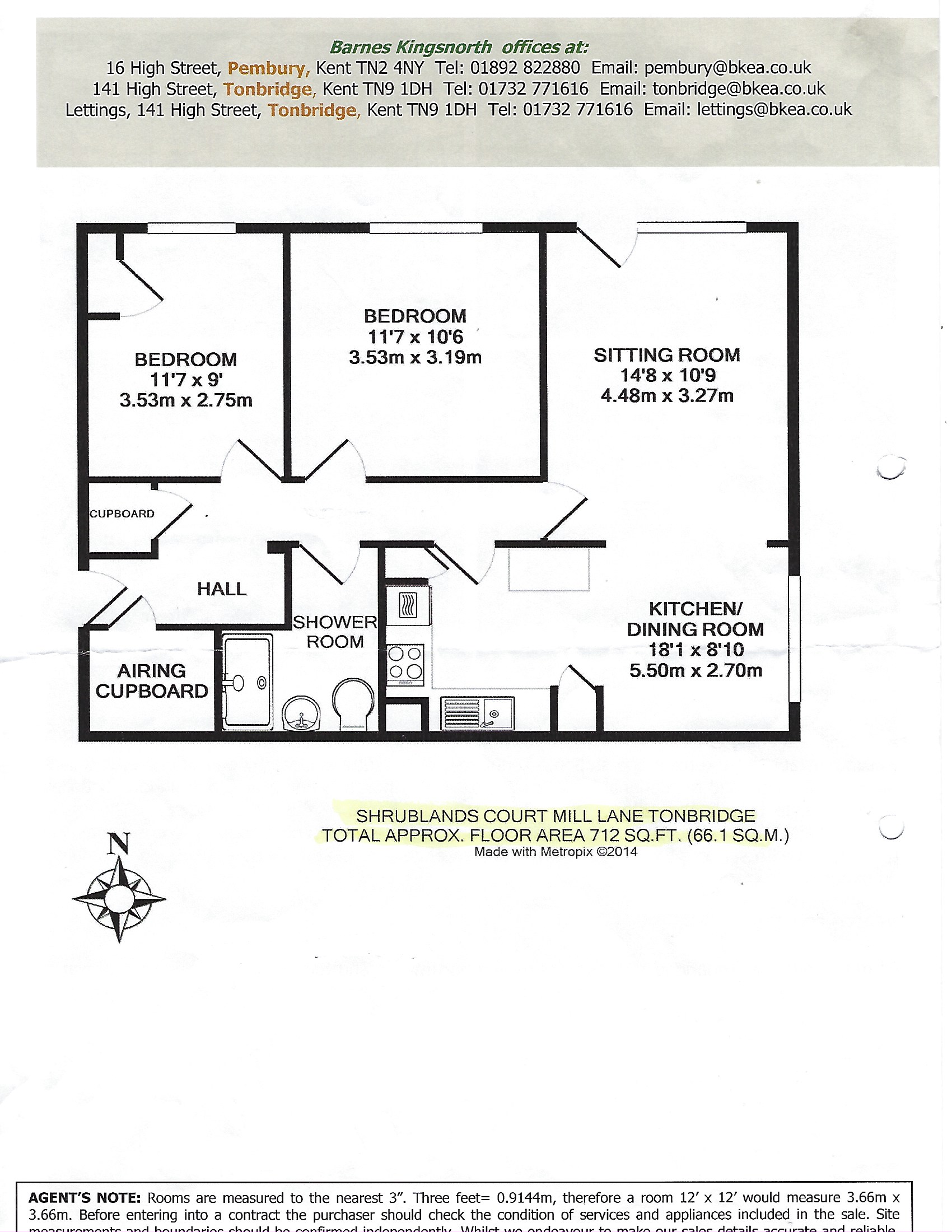 2 Bedrooms Flat to rent in Mill Crescent, Tonbridge TN9