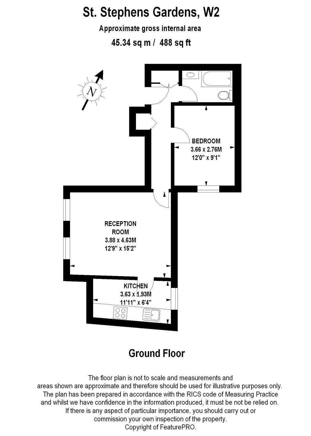 1 Bedrooms Flat to rent in St. Stephens Gardens, London W2