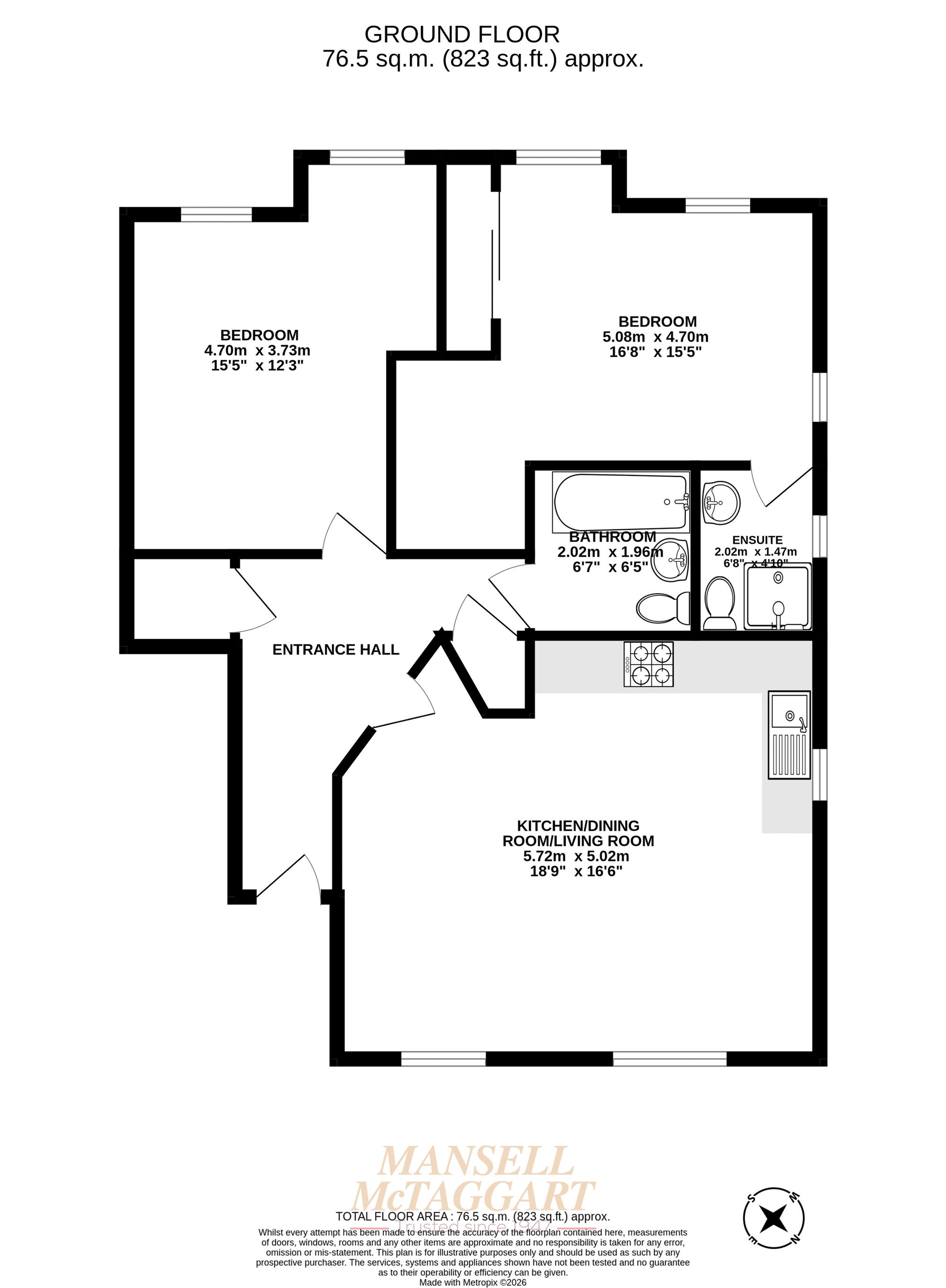 Flat 18 Lumley Road, The Quadrangle, Horley floorplan