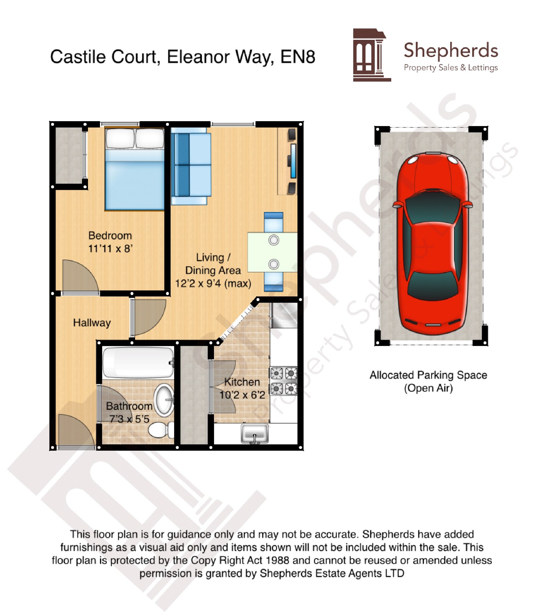 1 Bedrooms Flat for sale in Castile Court, Waltham Cross, Hertfordshire EN8