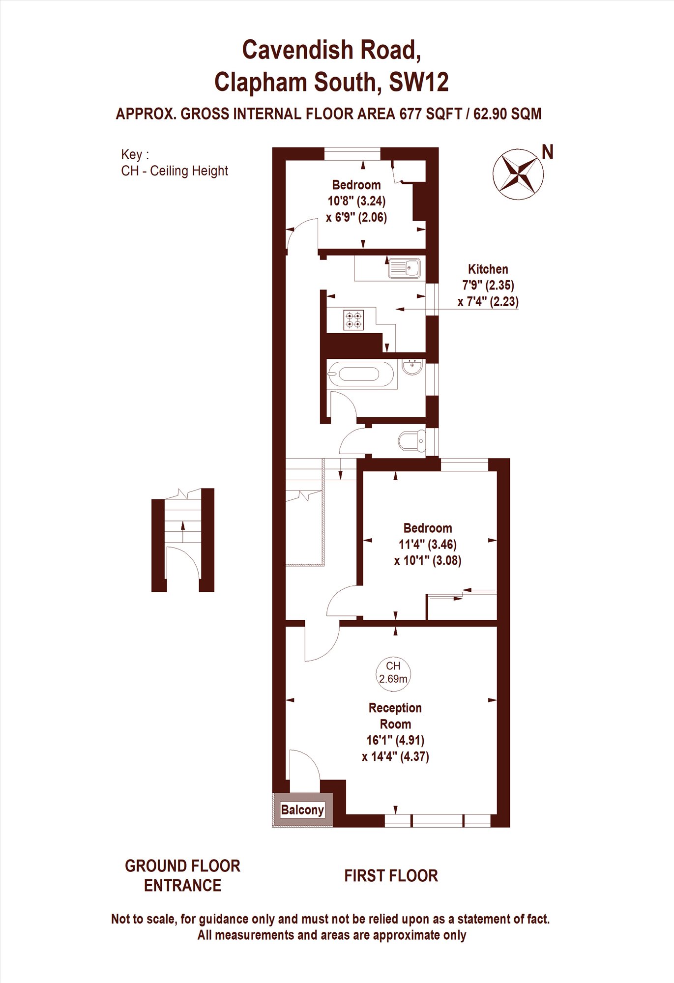196B, Cavendish Road, London floorplan
