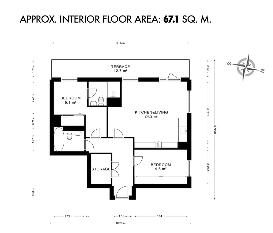 Flat 1704 Streamlight Tower, 9, Province Square, London floorplan