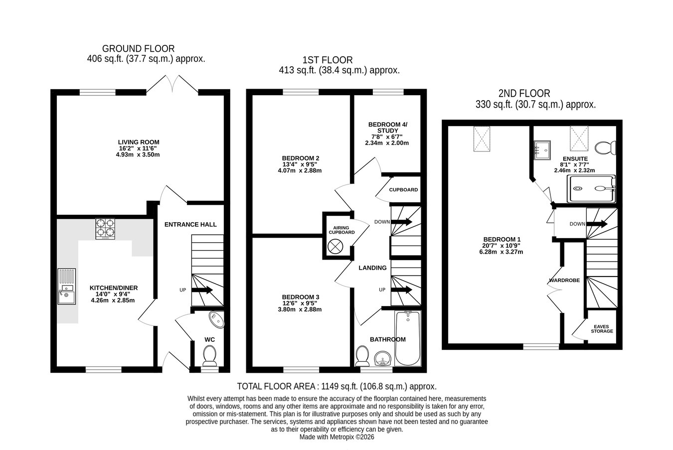 3, Maes Y Llarwydd, Abergavenny floorplan