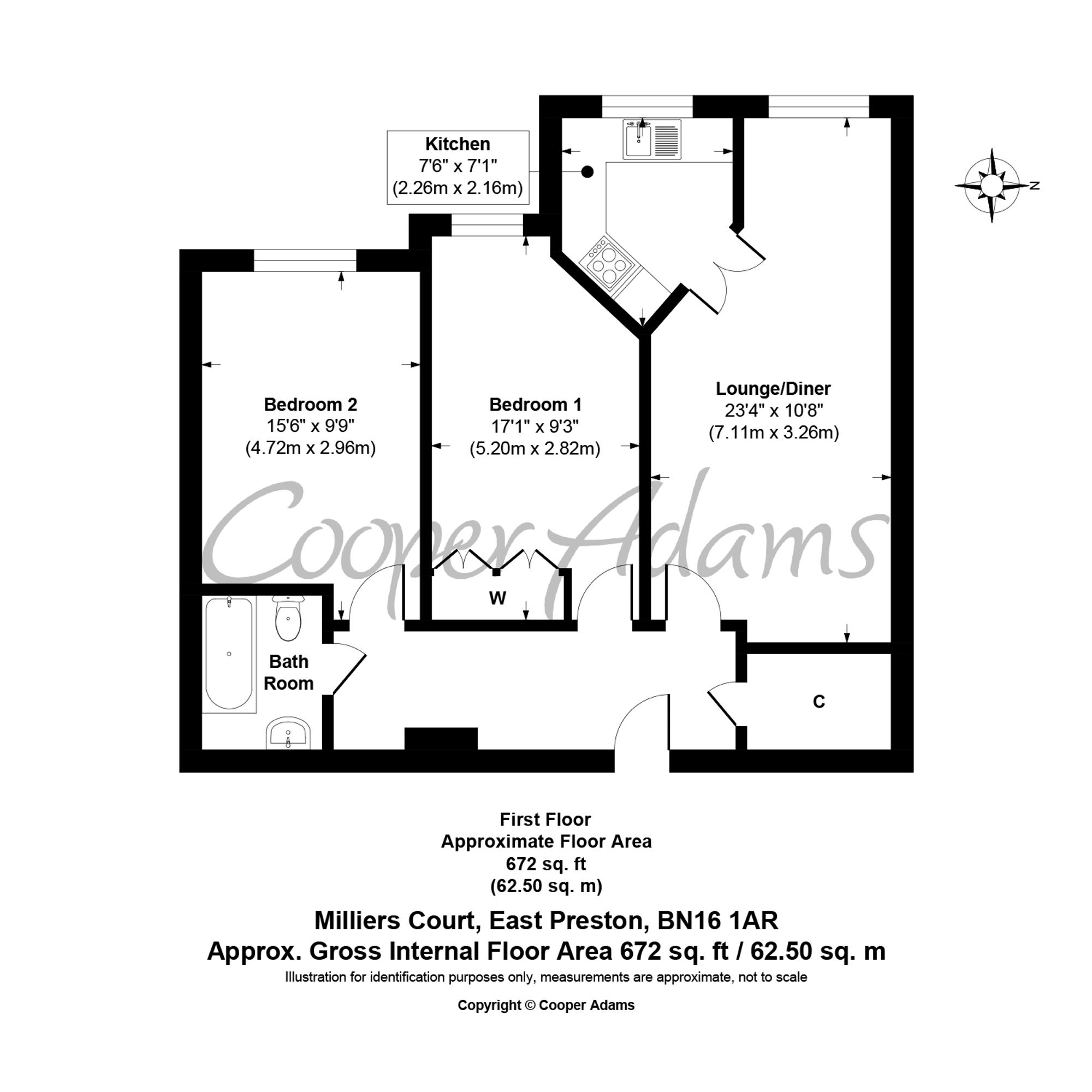 Flat 47, Milliers Court Worthing Road, Littlehampton floorplan