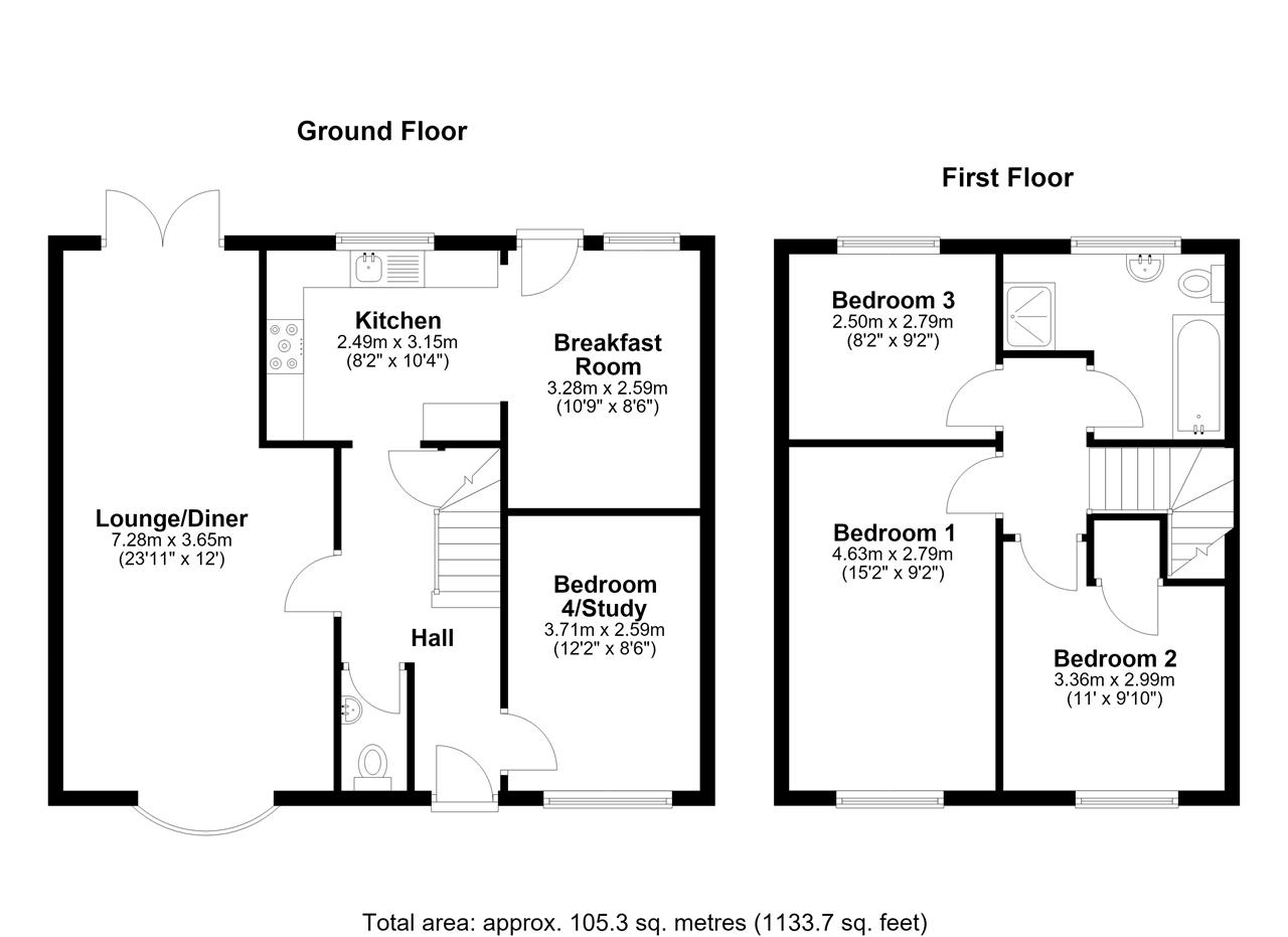 16, Carisbrooke Way, Bedford floorplan
