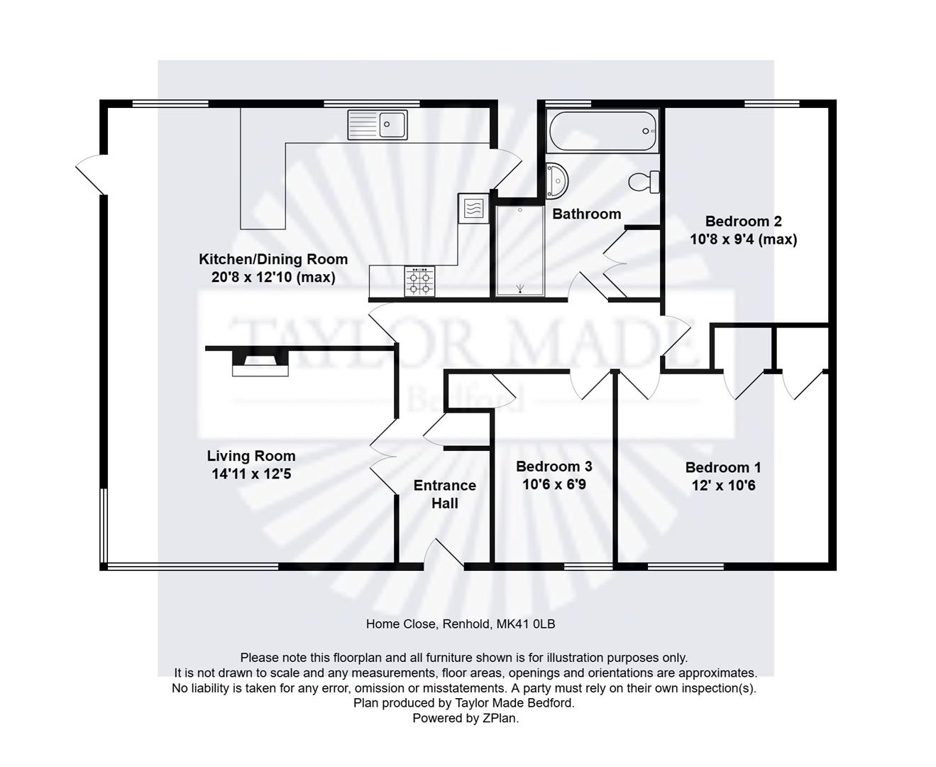 1, Home Close, Bedford floorplan