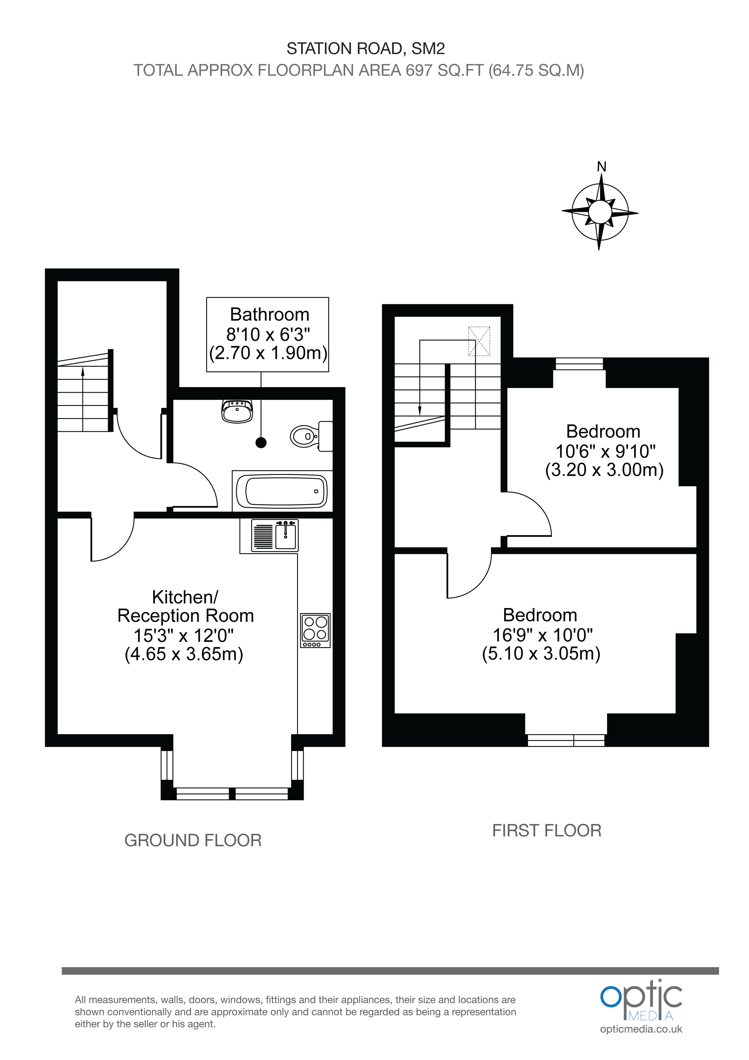 2 Bedrooms Flat to rent in Station Road, Belmont, Sutton SM2