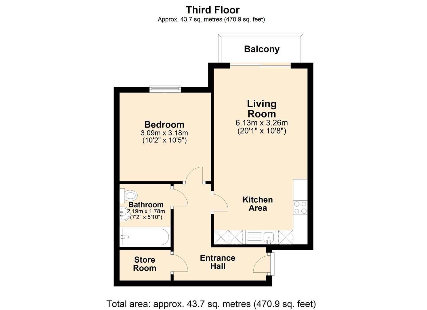 1 Bedrooms Flat to rent in Field View, Bradbury Place, Chatsworth Road, Chesterfield S40