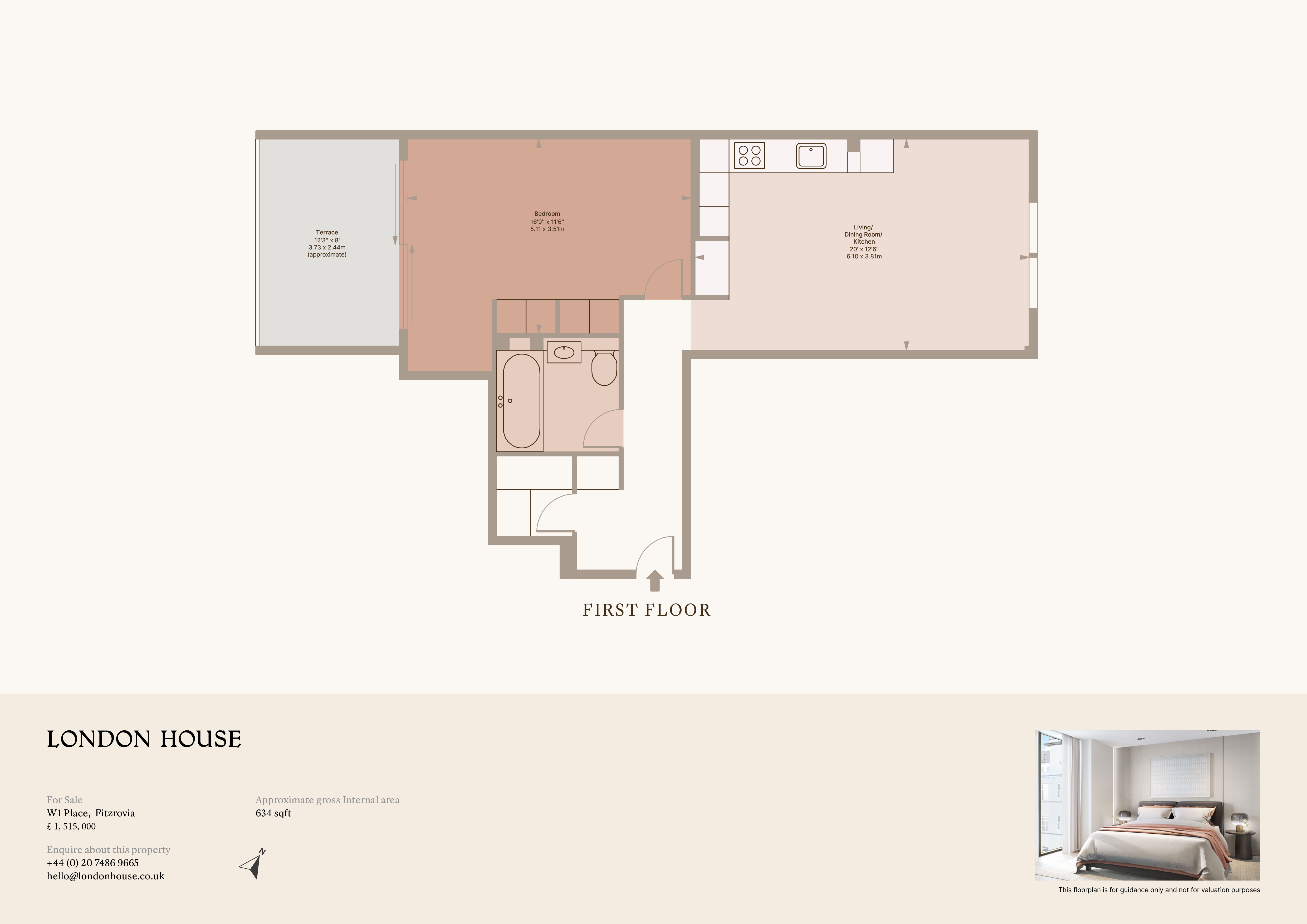 A105, W1 Place, Marylebone floorplan